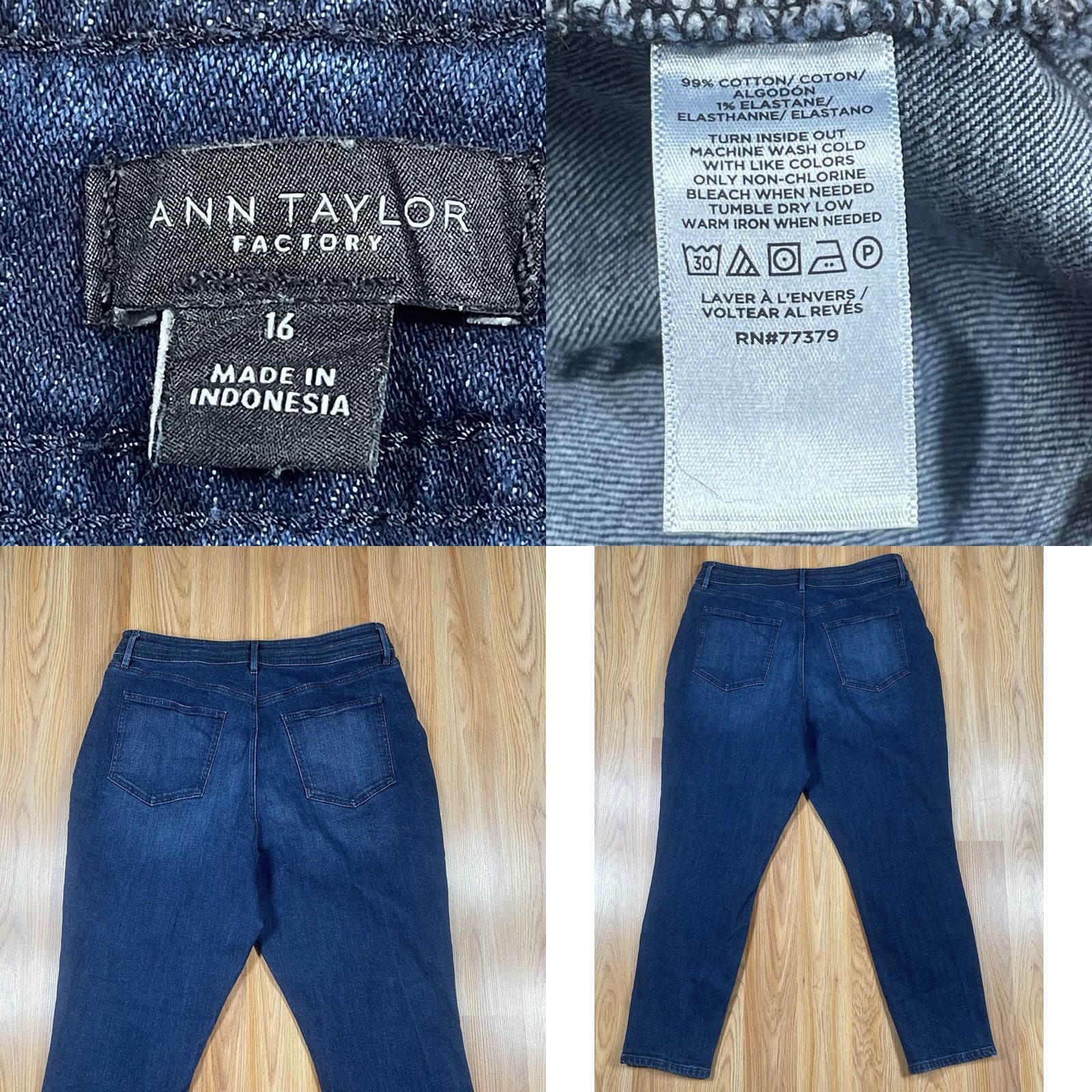Ann Taylor Ann Taylor Jeans Womens 16 Blue Boyfriend Skinny Leg High Rise Stretch Denim Pants Size 38" / US 16 / IT 52 - 9 Thumbnail