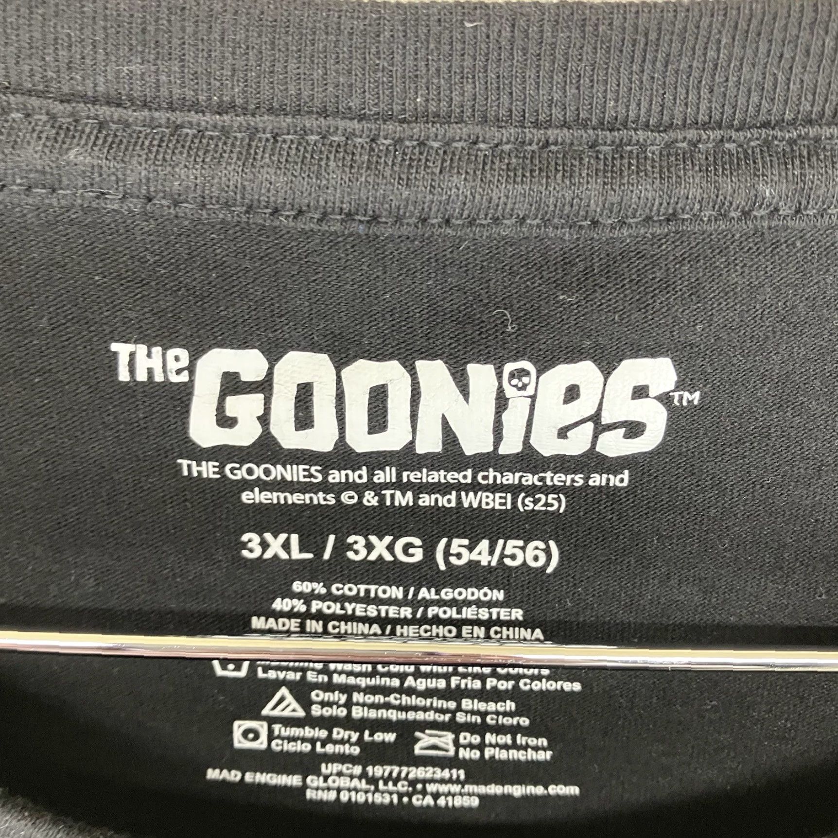 Vintage Mens Goonies T Shirt 3XL Black Skull Map Retro 80s Front Graphic Crew Neck Short Sleeve Baseball Graphic Tee Men Size US XXL / EU 58 / 5 - 4 Thumbnail