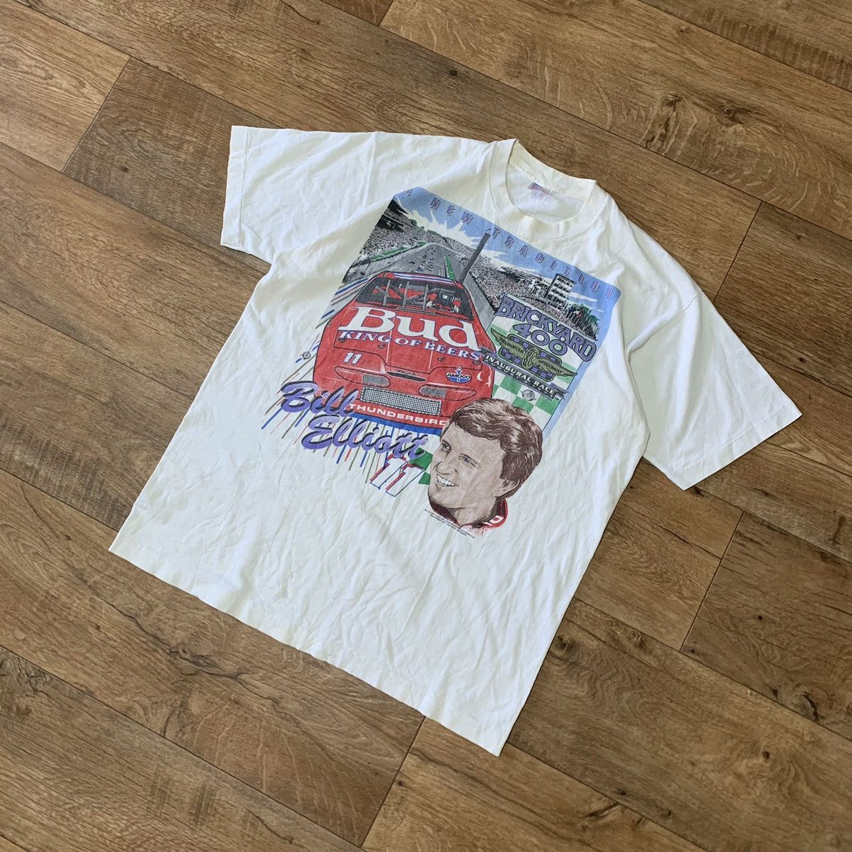 Budweiser × Vintage Vintage 1994 Budweiser Bill Elliot T-shirt Size US XL / EU 56 / 4 - 2 Thumbnail