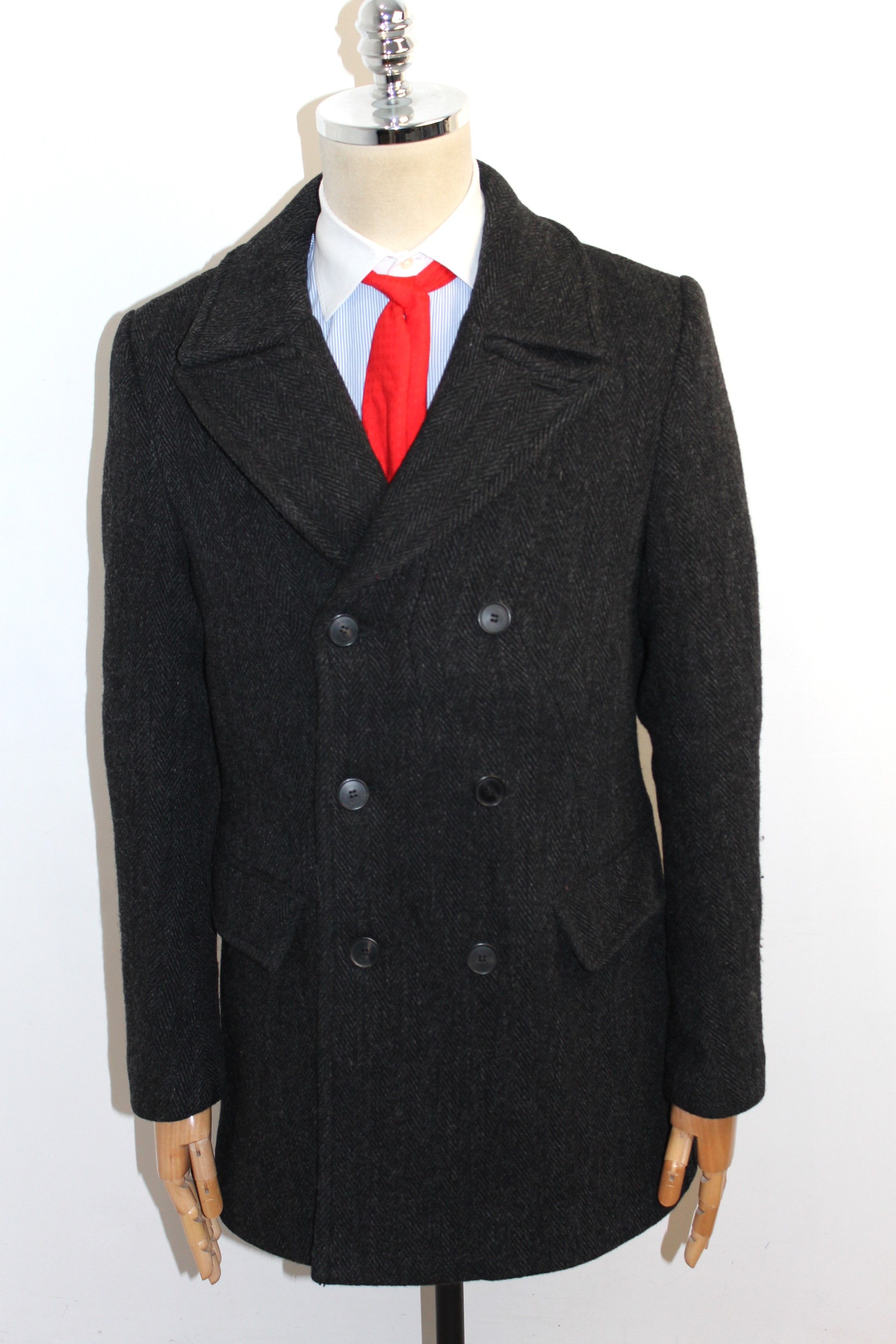Allsaints Allsaints Spitalfields Thick Wool Trench Blazer Jacket Size US M / EU 48-50 / 2 - 1 Thumbnail