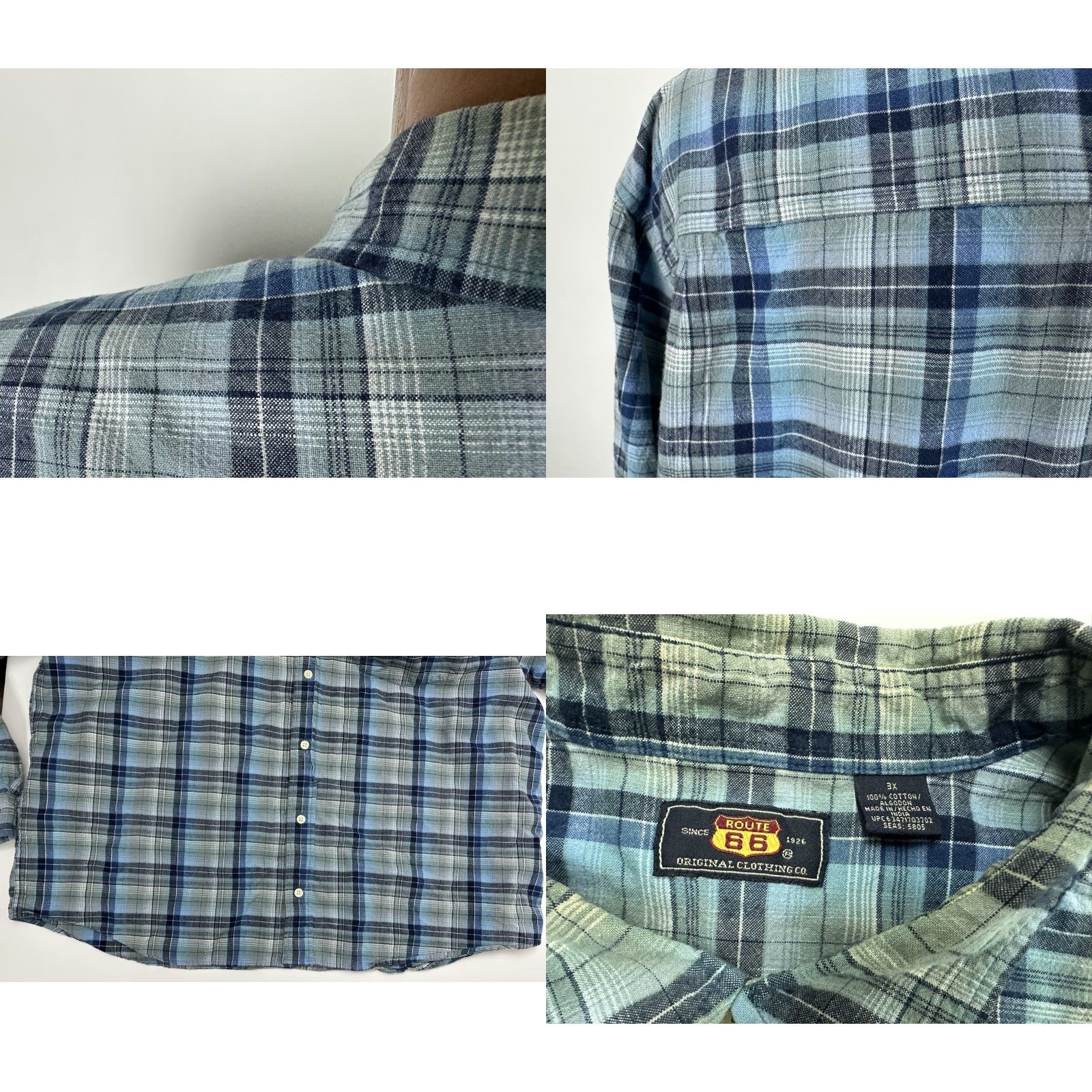 Route 66 VINTAGE Route 66 Shirt Men 3XL Plaid Long Sleeve Button Down Cotton Size US XXL / EU 58 / 5 - 8 Thumbnail