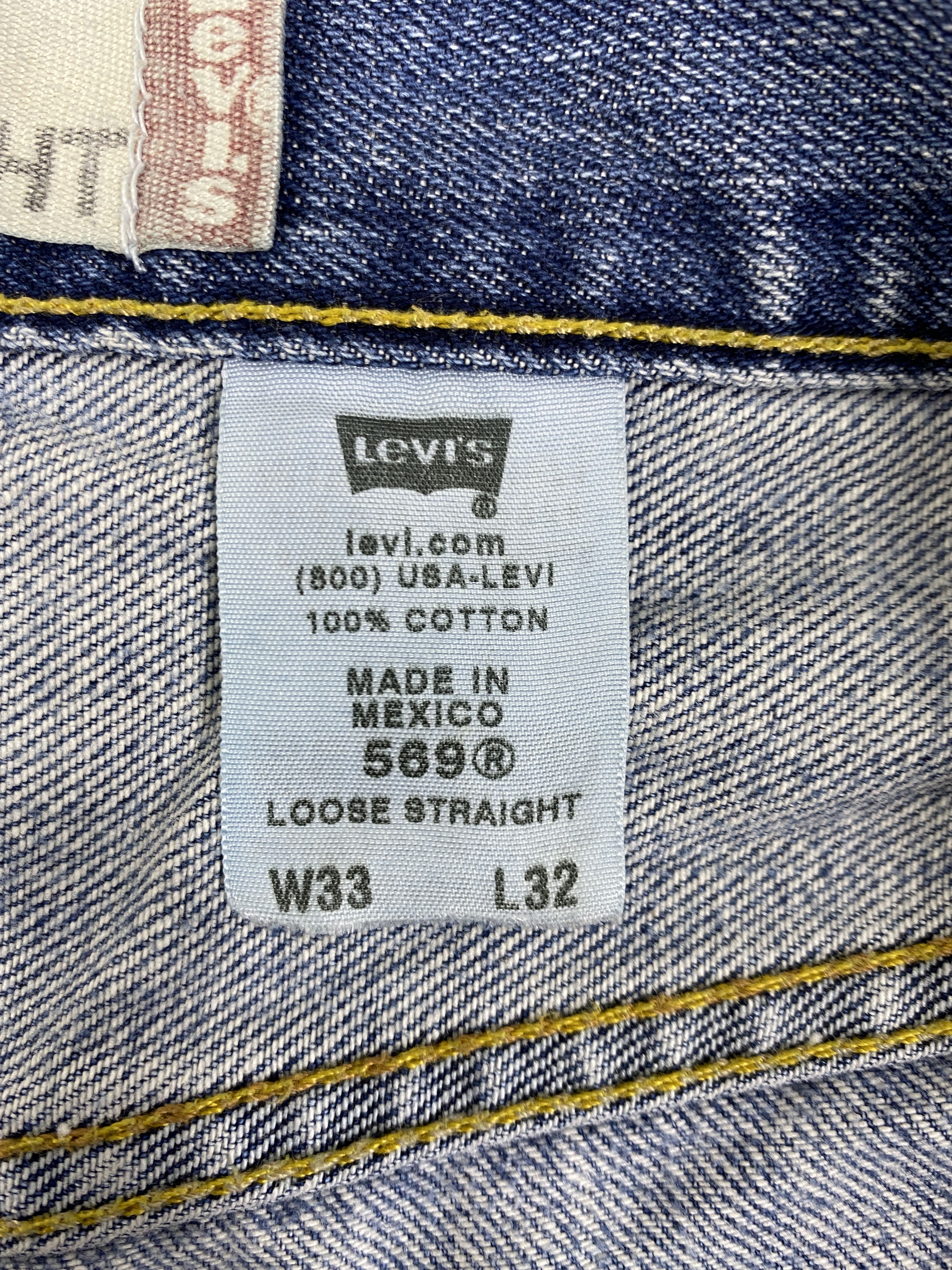 Levi's Blue Distressed Vintage Levi's 569 Loose Denim 35x32 -JN368 Size US 35 - 9 Thumbnail