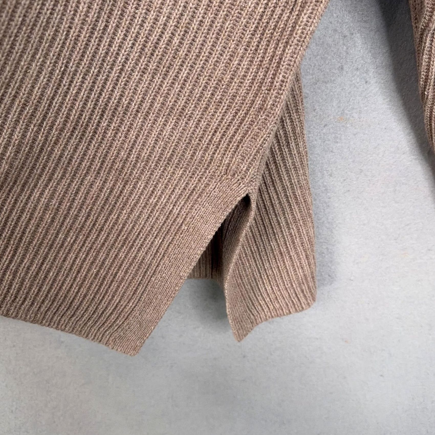Gap Gap Sweater Womens Medium Beige Mock Neck Chunky Knit Pullover Shirt/Top (M) Ladies Casual Knit Ribbed Long Sleeve Regular Fit Beige Size M / US 6-8 / IT 42-44 - 2 Thumbnail
