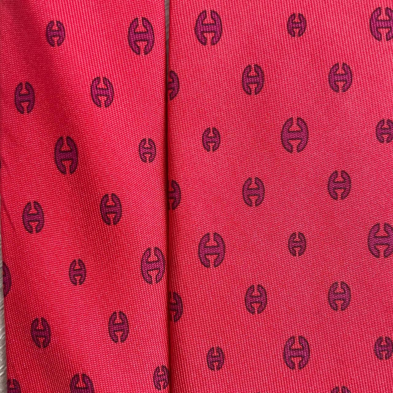 Hermes Hermes Paris Silk Tie 5361 OA Geometry Red Size ONE SIZE - 1 Thumbnail