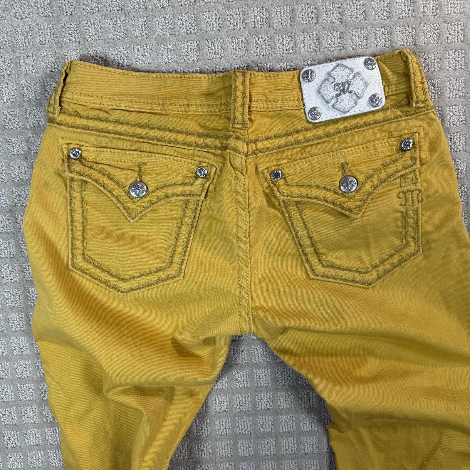 Other Miss Me Yellow Skinny Jeans Womens 29 Size 29" - 8 Thumbnail