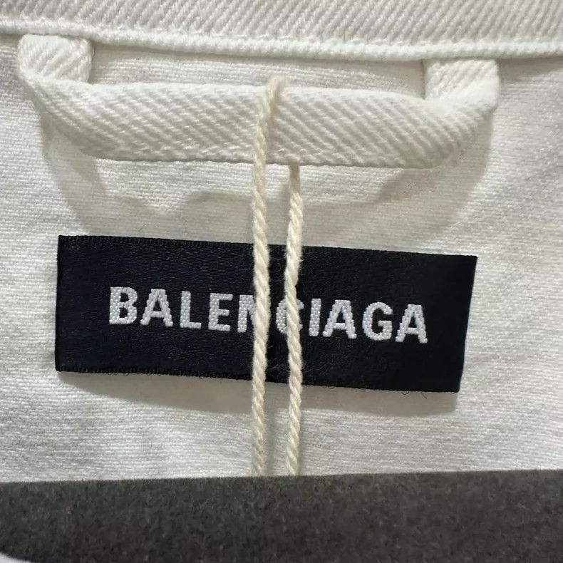 Balenciaga Balenciaga White Denim Jacket Size US S / EU 44-46 / 1 - 4 Thumbnail