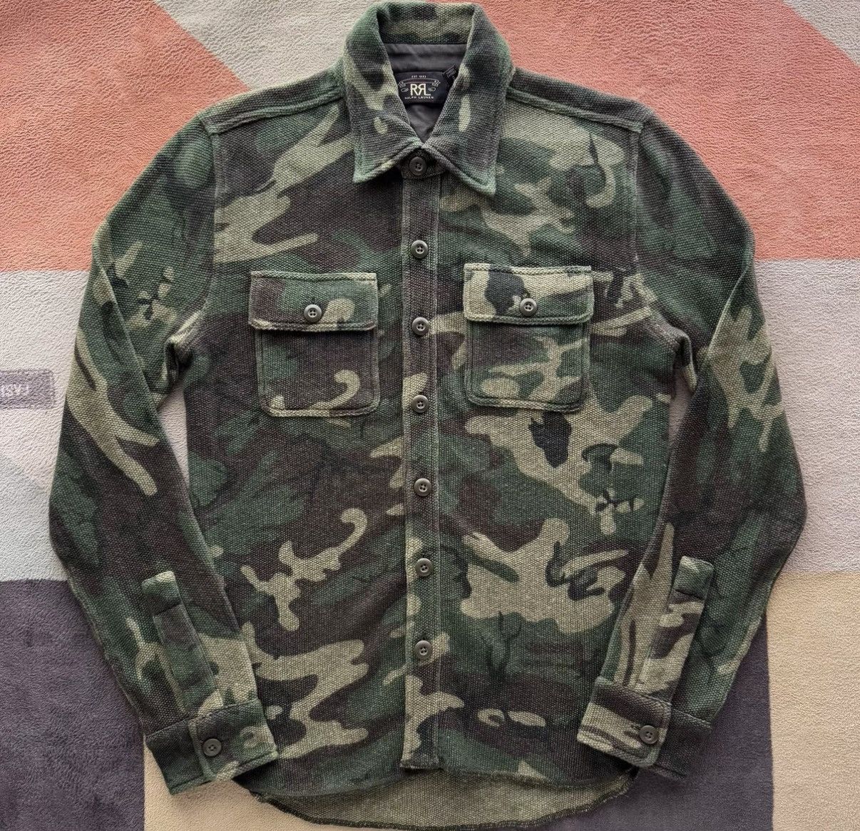 RRL Ralph Lauren Ralph Lauren Double RL Camouflage Knit Shirt K22 Size US S / EU 44-46 / 1 - 1 Thumbnail