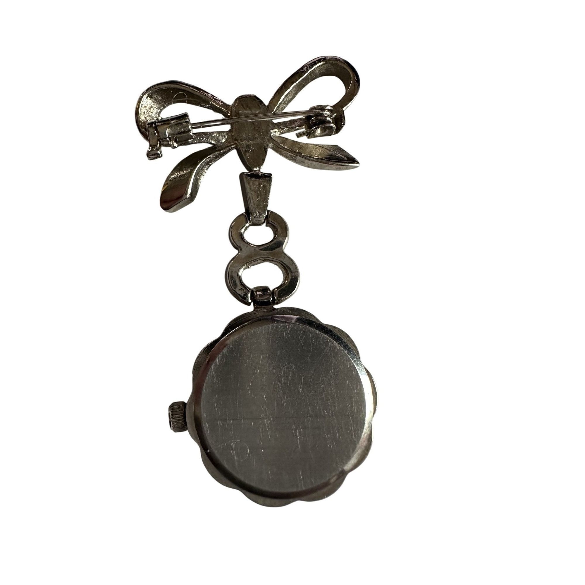 Other Vintage Silver Tone OnTime Quartz Japan Movt Lapel Brooch Wa Size ONE SIZE - 8 Thumbnail