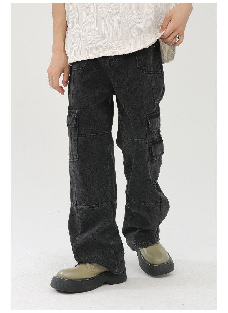 Japanese Brand × Jean Street retro washed loose wide-leg cargo jeans Size US 32 / EU 48 - 2 Thumbnail