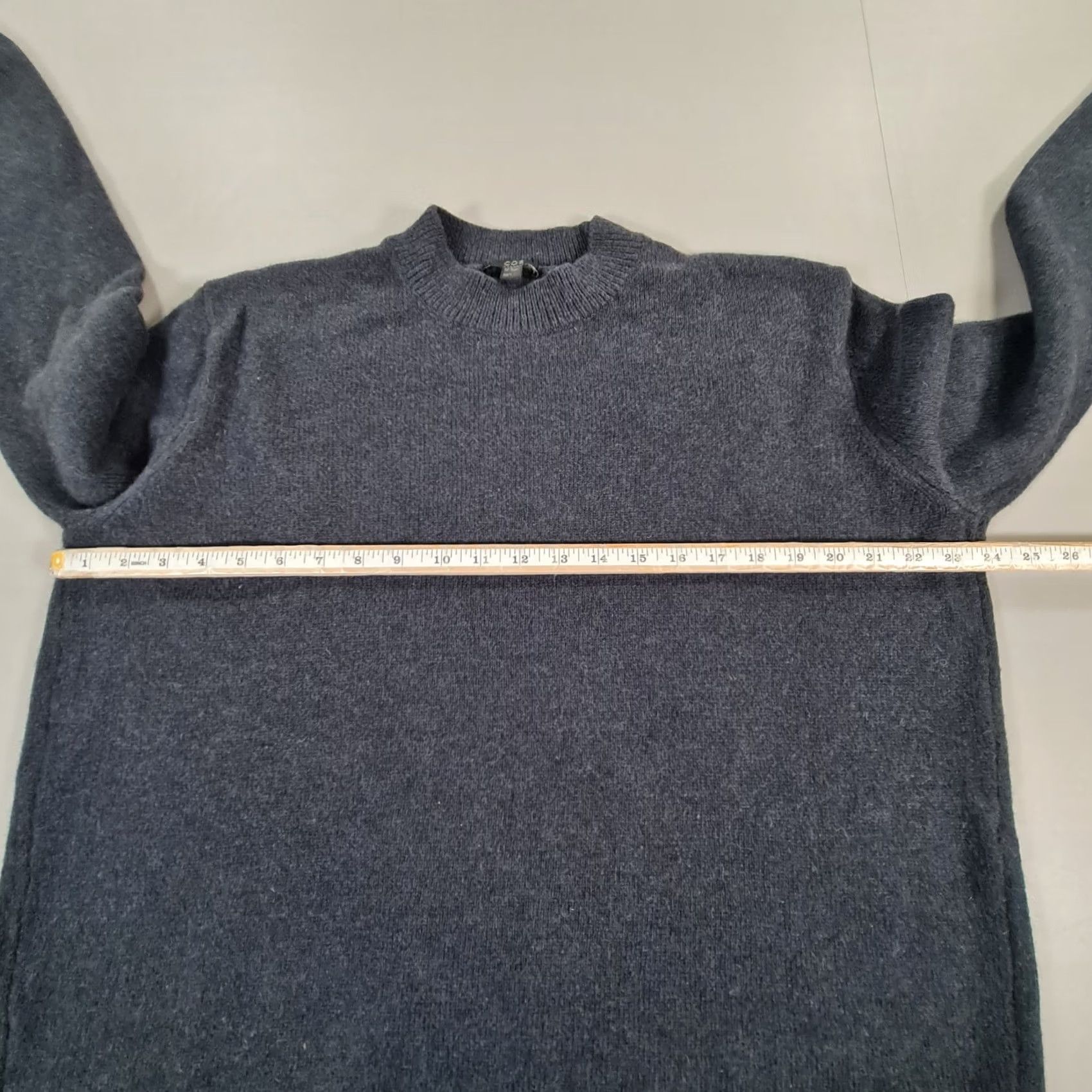 Cos COS Jumper Womens Medium Navy Blue 100% Wool Knit Relaxed Fit Open Back Size M / US 6-8 / IT 42-44 - 4 Thumbnail