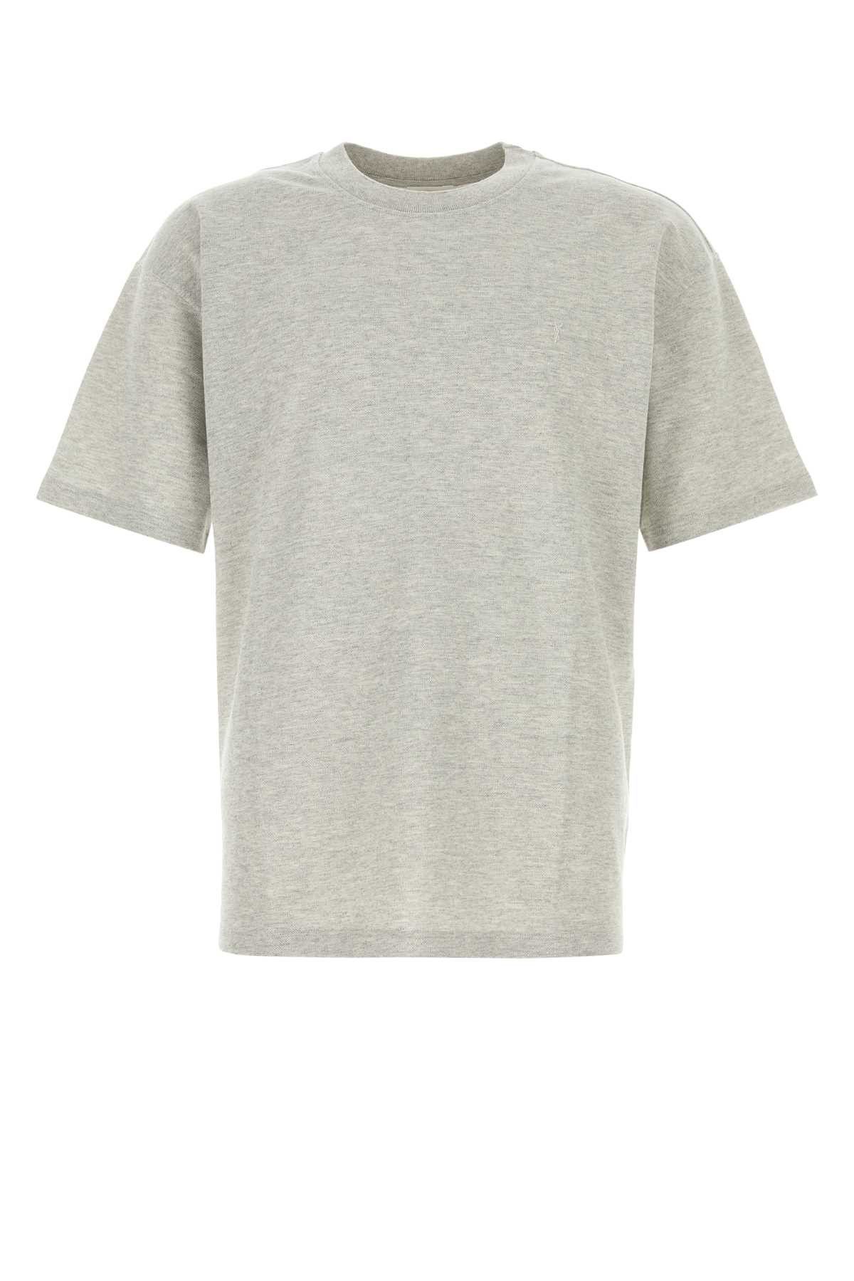 Saint Laurent Paris Grey Piquet T-Shirt Size US S / EU 44-46 / 1 - 1 Thumbnail