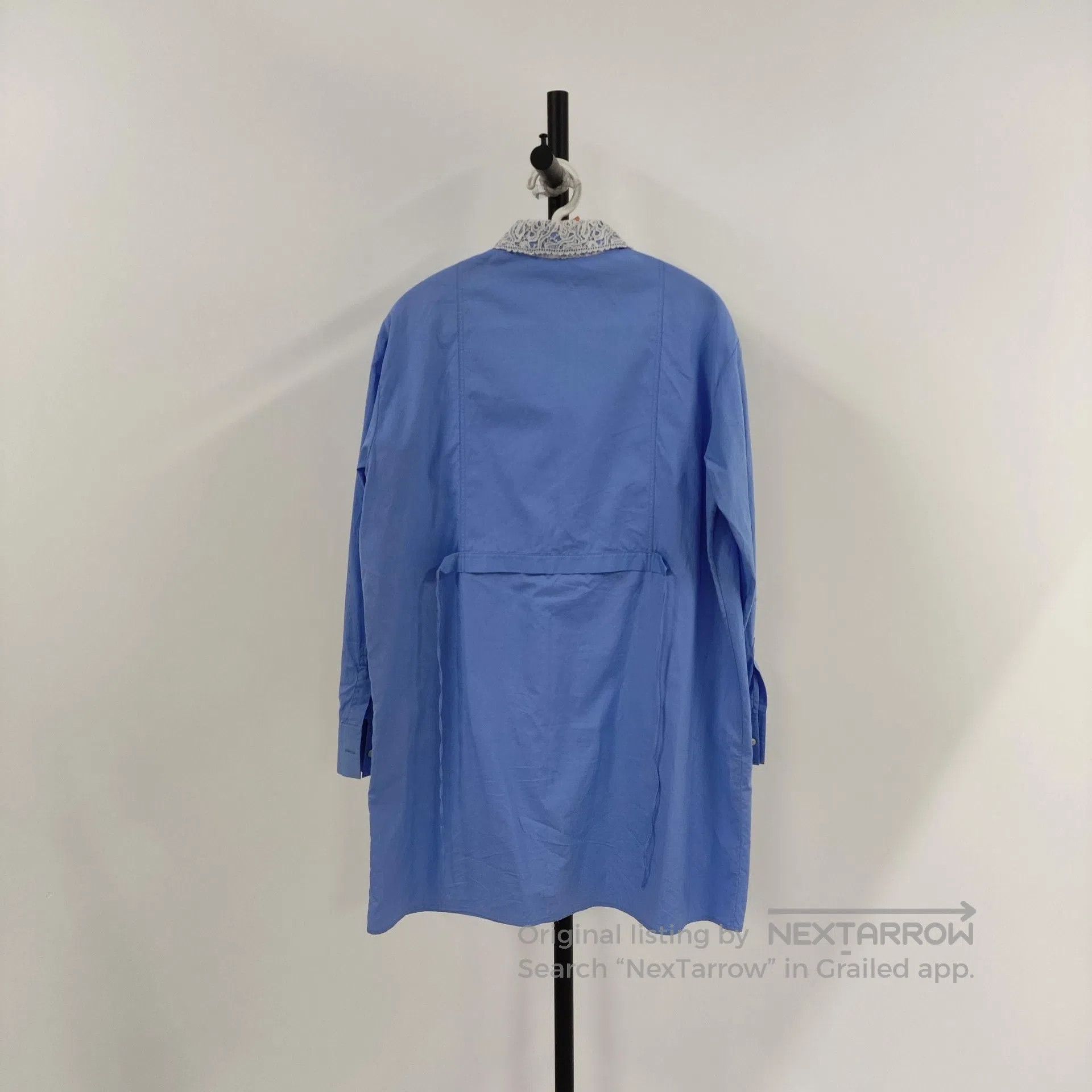 Dior Dior Blue Lace Collar Little Bee Embroidered Shirt Dress| Size XXS / US 00 / IT 34 - 2 Thumbnail