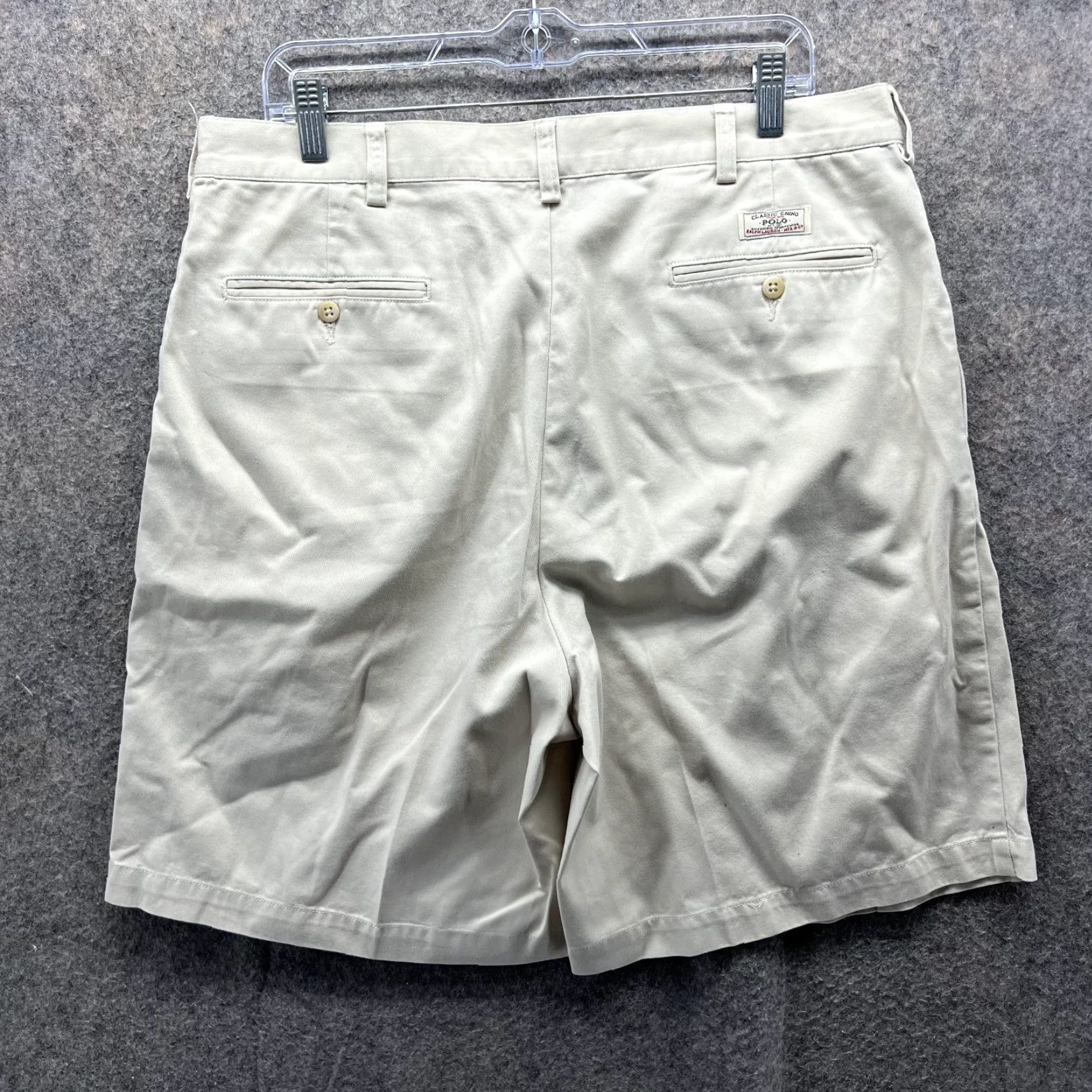 Polo Ralph Lauren Polo Ralph Lauren Shorts Men 36 Khaki Chino Pleated Tan Beige Cotton Vintage No Size US M / EU 48-50 / 2 - 2 Thumbnail