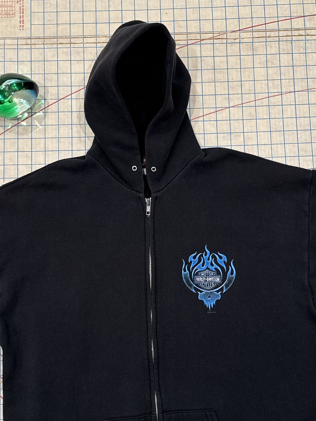 Harley Davidson Harley Davidson Blue Flames Full Zip Hoodie Honolulu Mens XL Size US XL / EU 56 / 4 - 9 Thumbnail