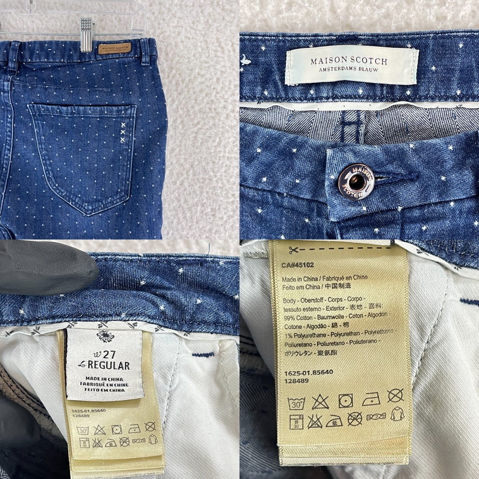 Scotch & Soda Scotch & Soda Jeans Womens Slim Tapered Mid-Rise Dot Print Blue Size 27 Regular Size 27" / US 4 / IT 40 - 9 Thumbnail