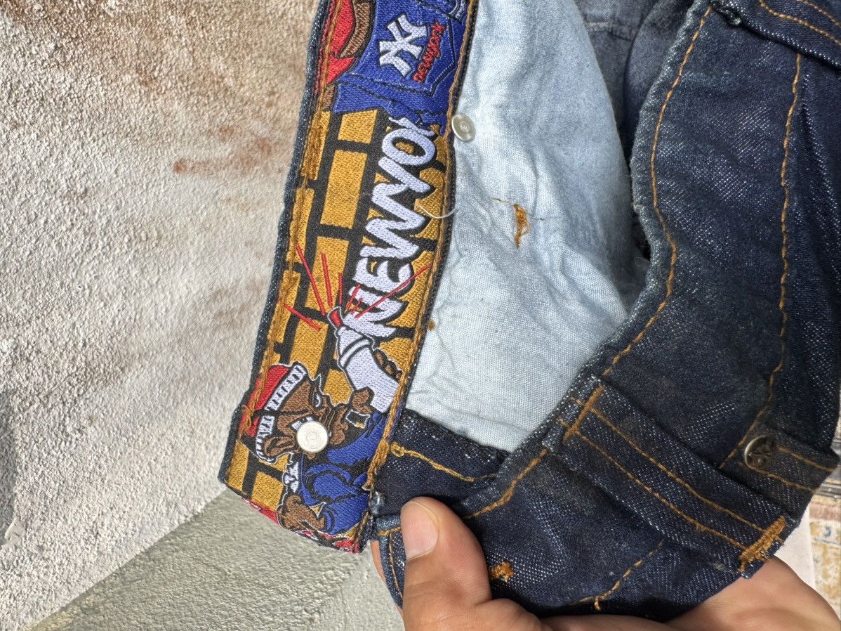 New York Yankees × Vintage VERY RARE🔥VTG 90s NY YANKEE HIPHOP BAGGY FLARE JEANS BOSS02 Size US 34 / EU 50 - 15 Thumbnail