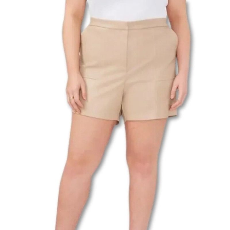Other Halogen Faux Leather Shorts High Waisted Side Pockets Tan M Size 30" / US 8 / IT 44 - 1 Thumbnail