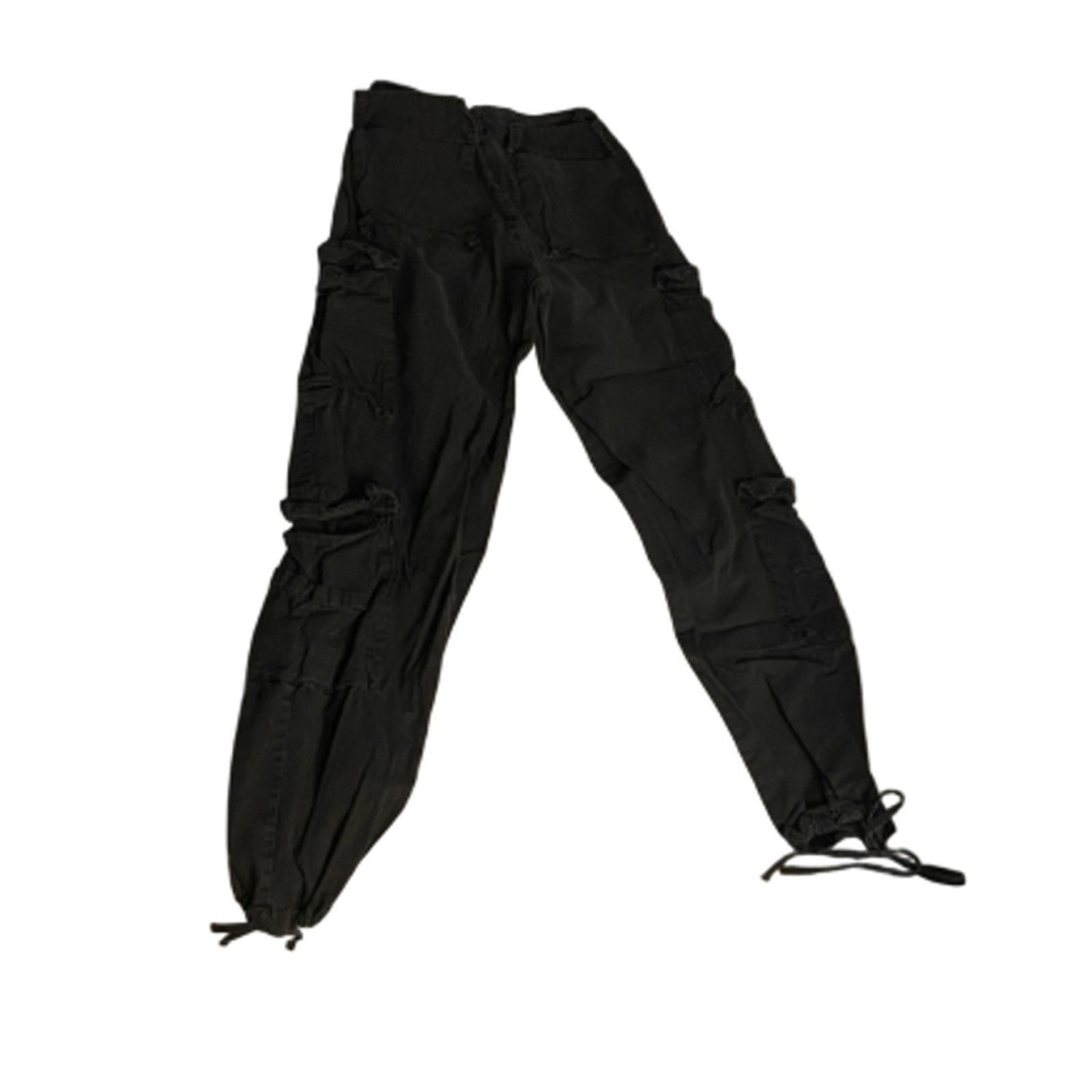 Other Unbranded Cargo Jogger Pants Utility Streetwear Black XS Size 22" - 4 Thumbnail