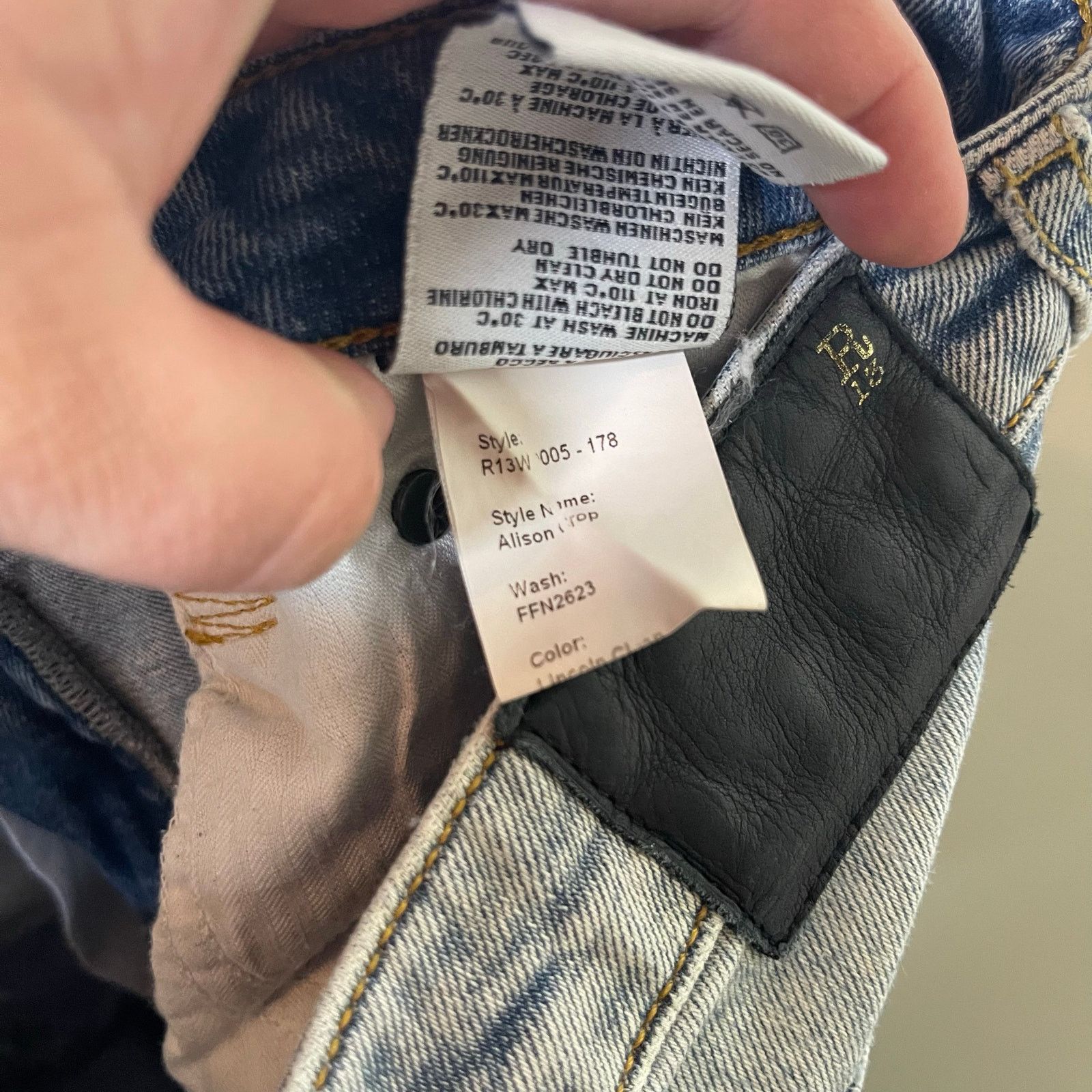 R13 R13 Alison Crop distress skinny mid rise jeans light blue 26 Size 26" / US 2 / IT 38 - 11 Thumbnail