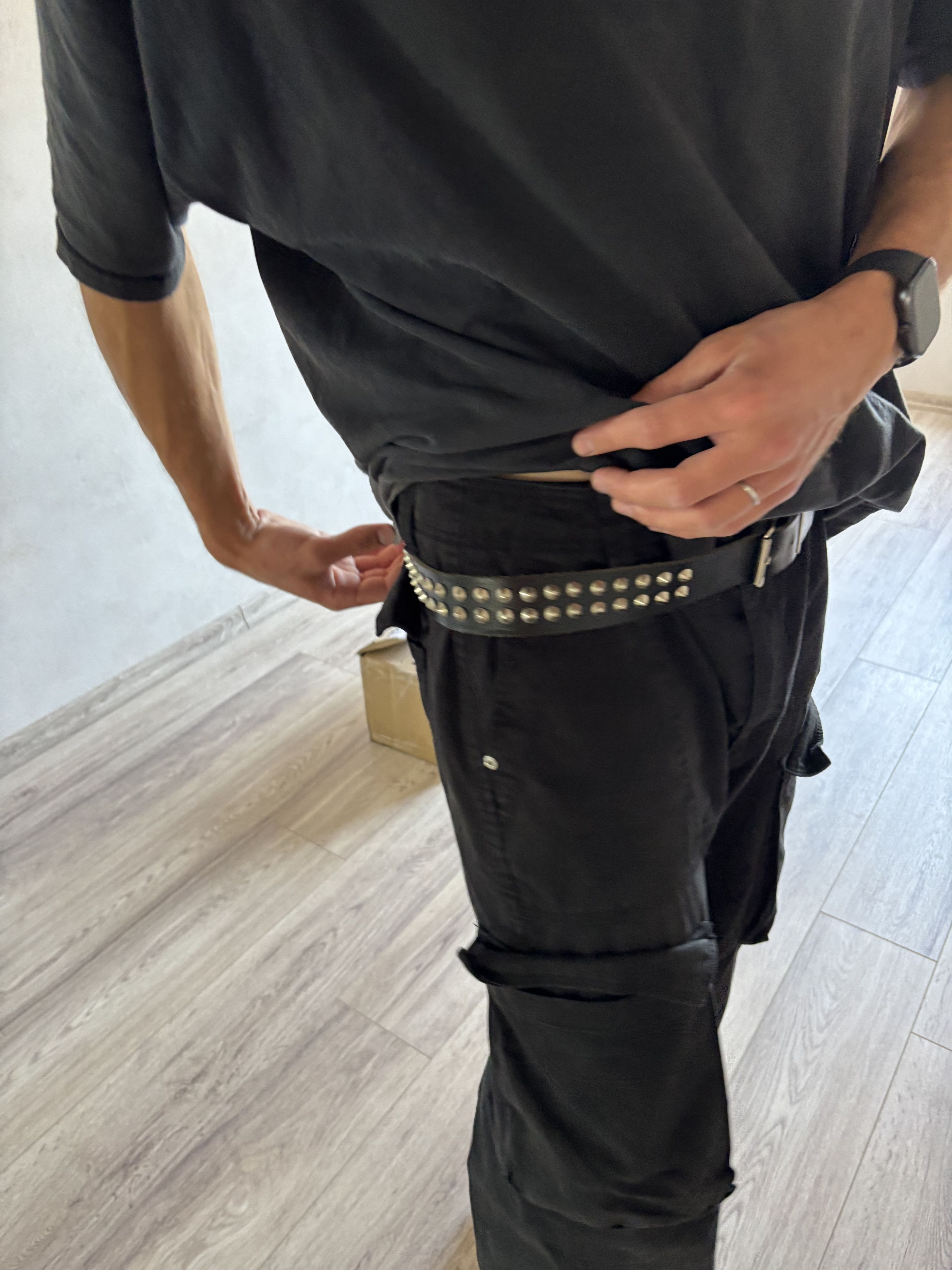 B.B. Simon VTG CHROME HEARTS DIESEL STYLE HEAVY LEATHER METAL BELT Size ONE SIZE - 3 Thumbnail