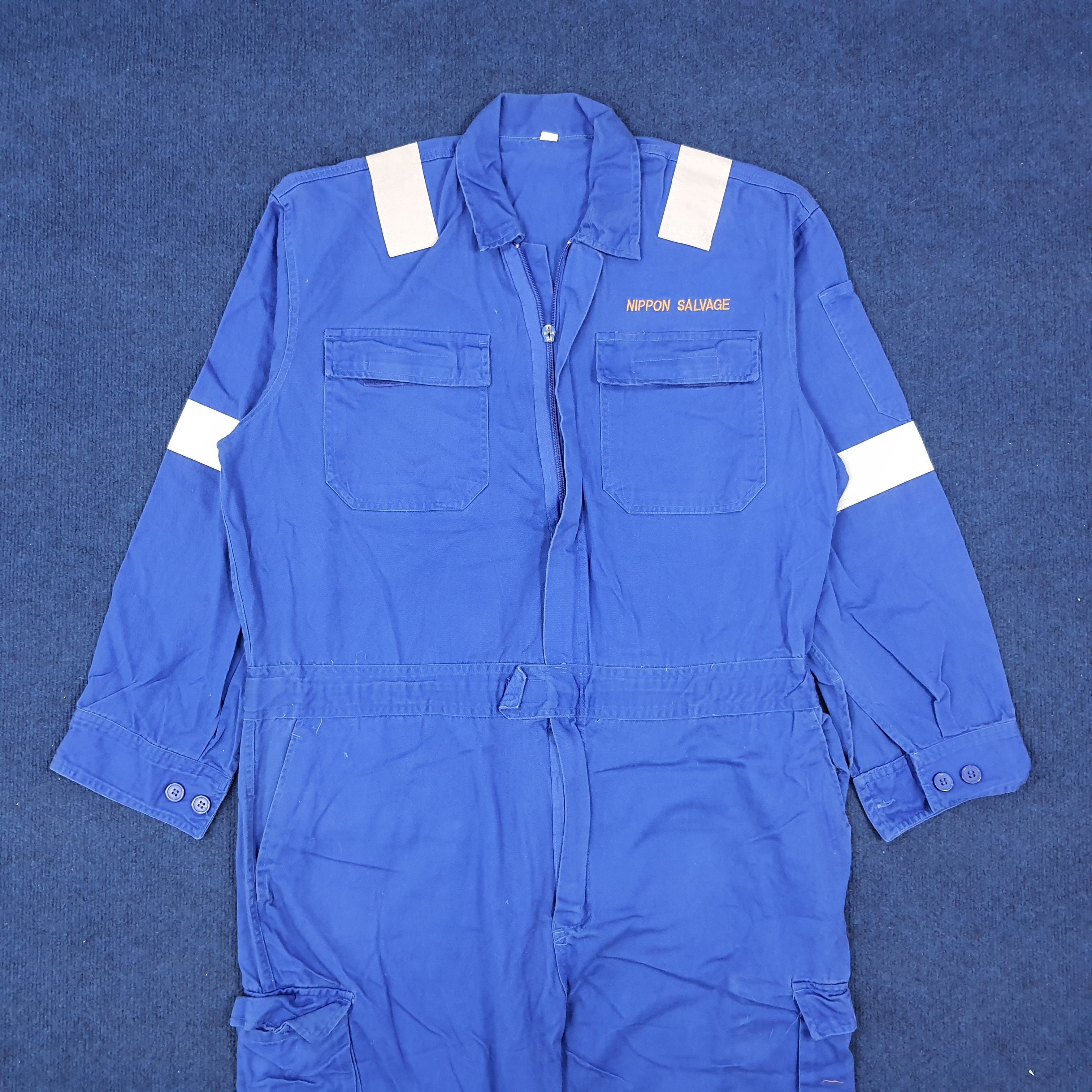 Japanese Brand × Vintage Vintage Nippon Salvage Japan Brand Safety Worker Coverall Size US L / EU 52-54 / 3 - 3 Thumbnail