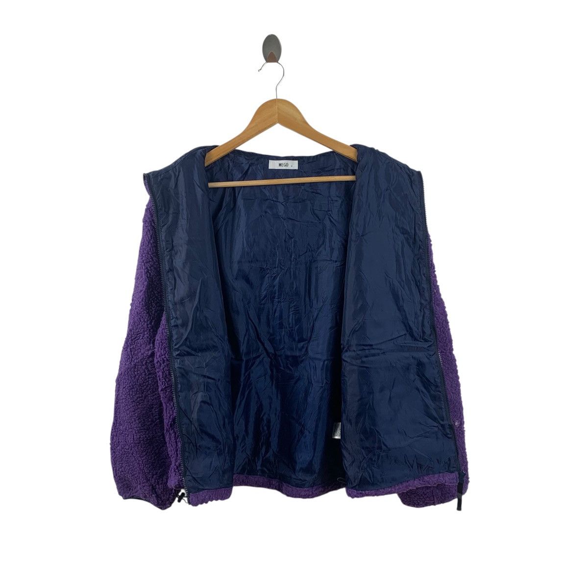 Vintage WEGO JAPAN Deep Pile Sherpa Fleece Purple Jacket Windbreaker Size US M / EU 48-50 / 2 - 5 Thumbnail