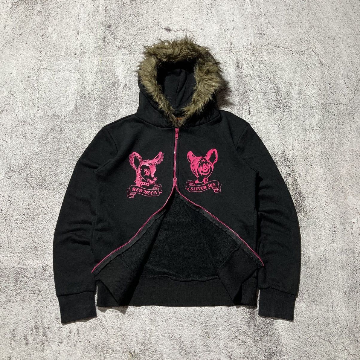 Japanese Brand 2000s High Communications Cartoon Fur Ziphoodie Black Lgb Size US S / EU 44-46 / 1 - 6 Thumbnail