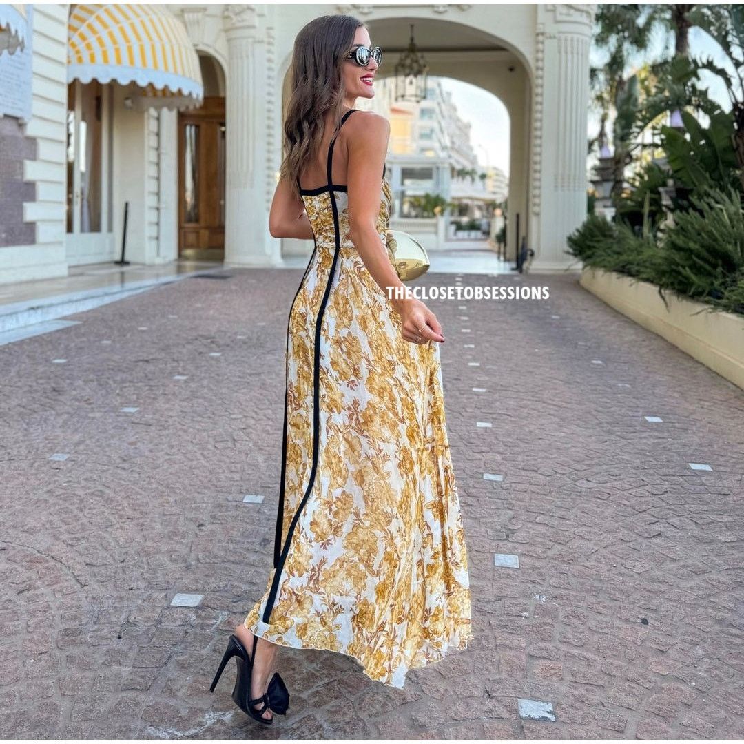 Zara ZARA Printed Yellow Viscose Maxi Dress NWT Size M / US 6-8 / IT 42-44 - 19 Thumbnail