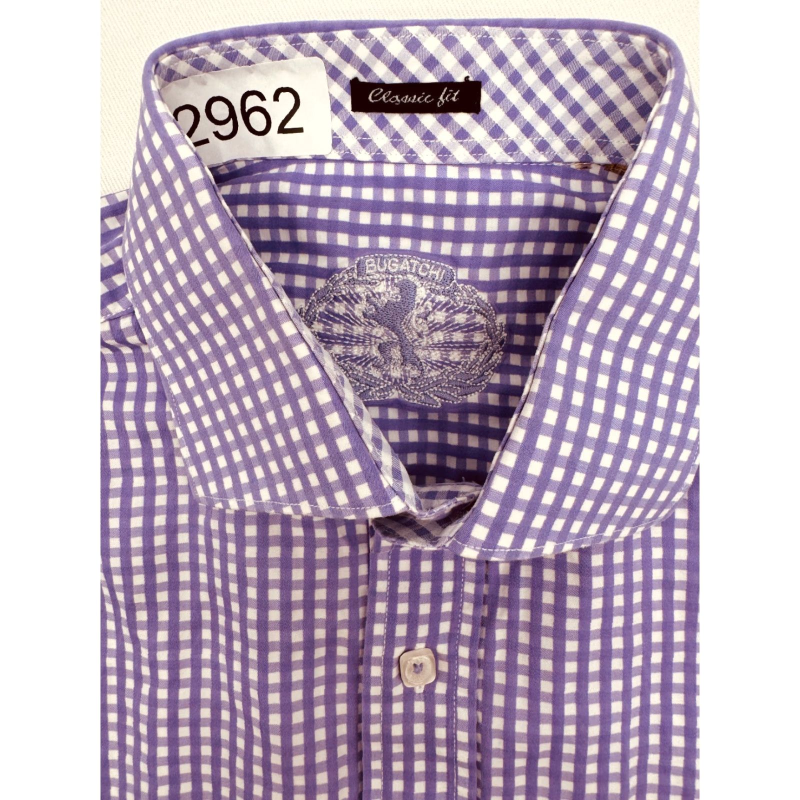 BUGATCHI BUGATCHI Long Sleeve Button Up Mens Large Check Shirt Cotton 2576 Size US L / EU 52-54 / 3 - 2 Thumbnail