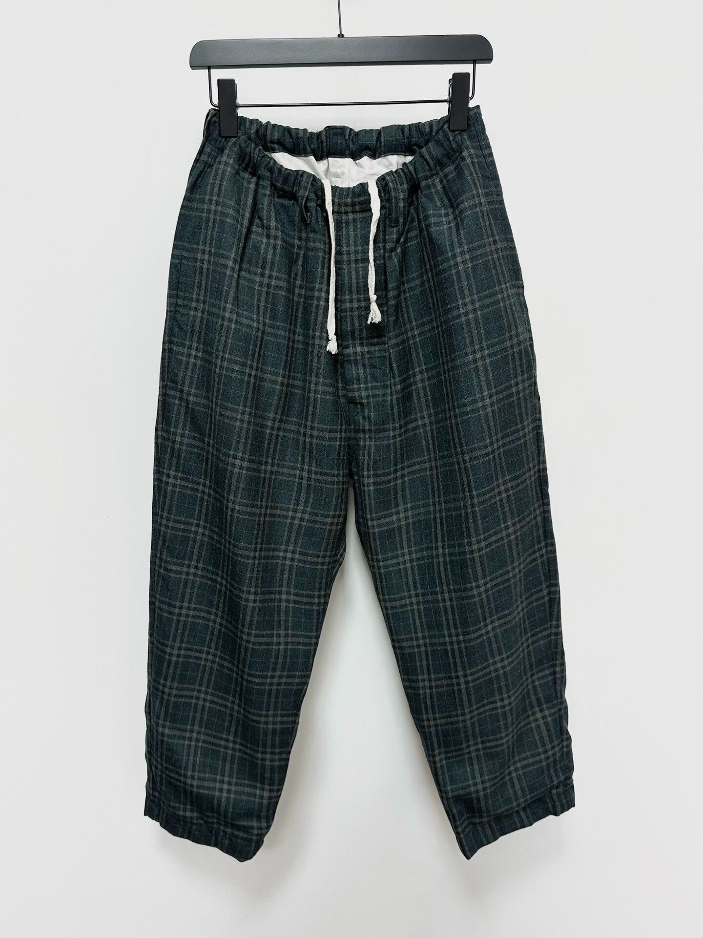 Japanese Brand plaid wool pants with drawstring waist Size US 26 / EU 42 - 1 Thumbnail