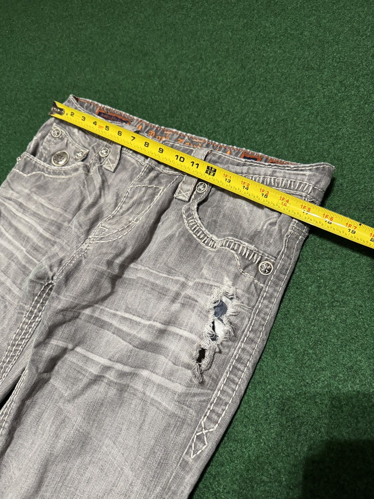 Rock Revival Rock Revival Bootcut Distressed 34x33 Grunge Punk Jeans Size US 34 / EU 50 - 7 Thumbnail