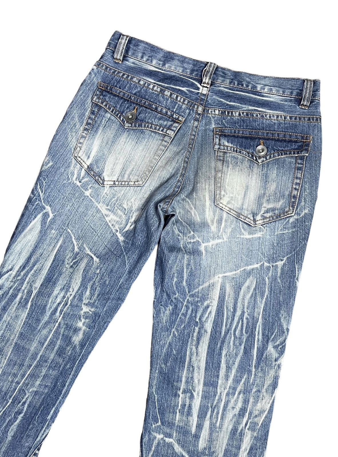If Six Was Nine × Signal Sport SICK🔥PUNK Thunder Lightning Whiskered Acid Wash Flare Jeans Size US 31 - 7 Thumbnail