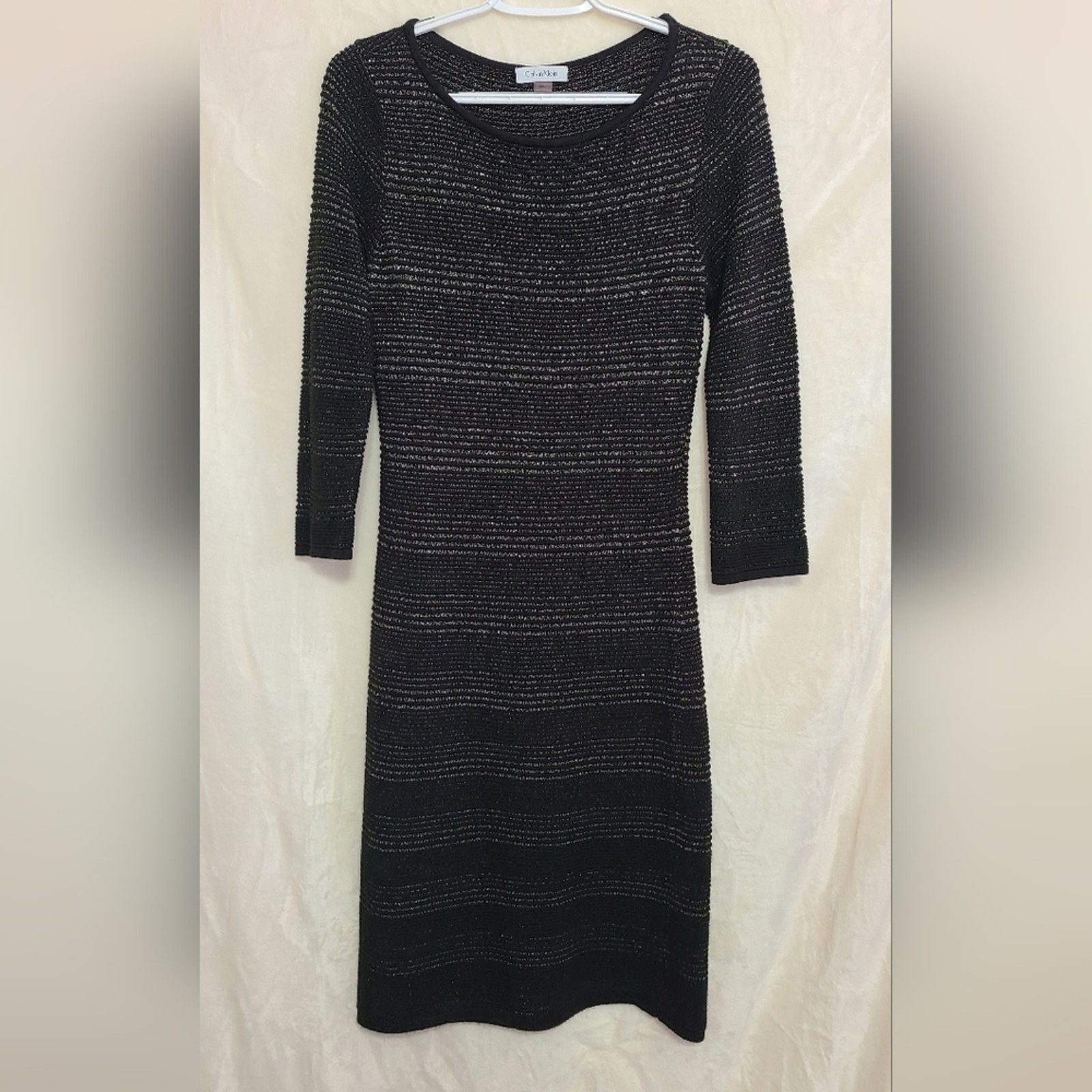 Calvin Klein Calvin Klein Metallic Black Dress Size S Size S / US 4 / IT 40 - 1 Thumbnail