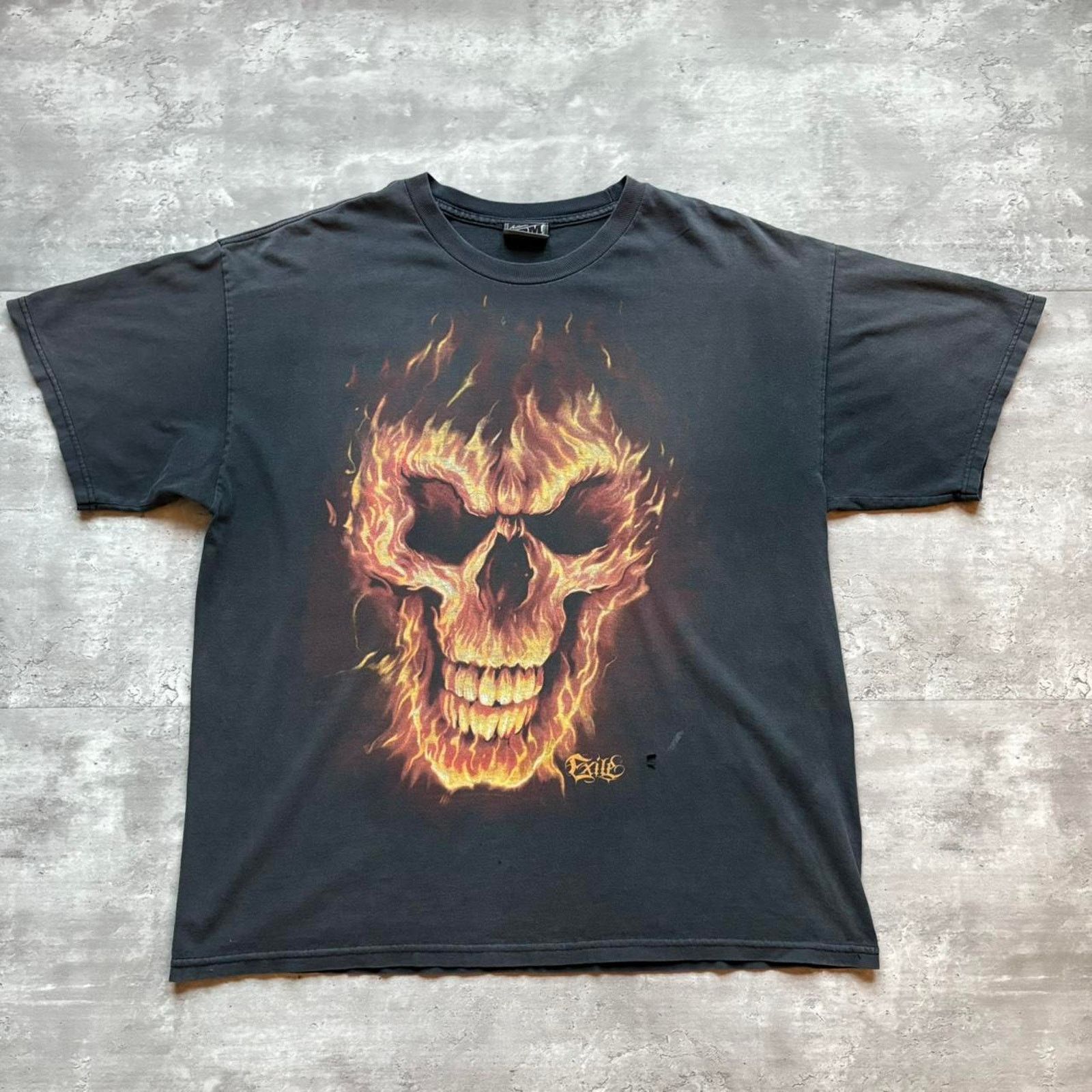 Vintage Vintage 2000s exile flaming skull Size US XL / EU 56 / 4 - 1 Thumbnail