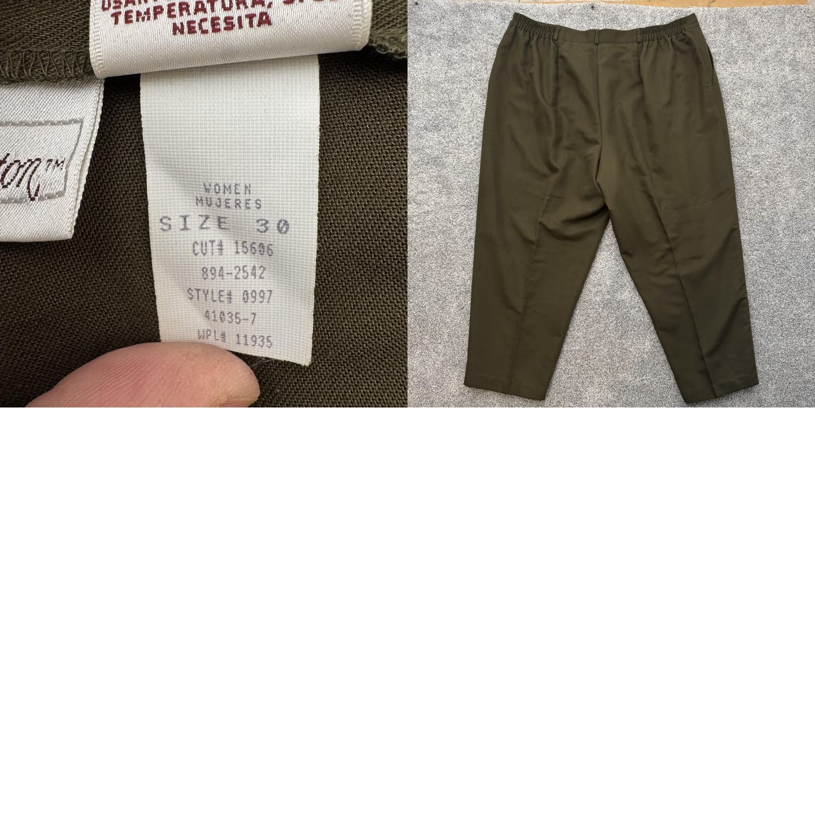 Worthington VINTAGE Worthington Cropped Pants 30 Tapered Pleated Pockets 80s 90s Olive Green Women's Pants Size 30" / US 8 / IT 44 - 9 Thumbnail