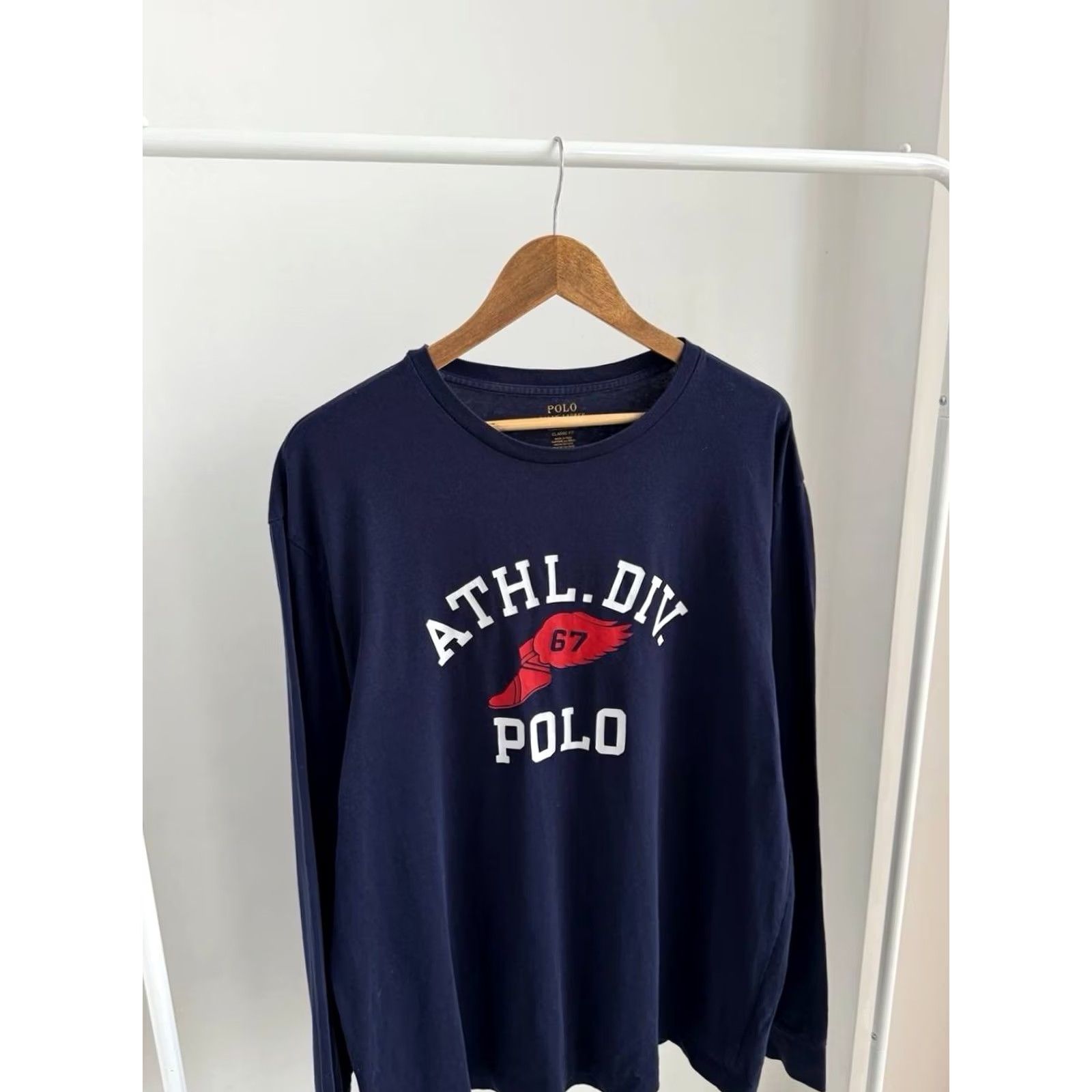 Polo Ralph Lauren VINTAGE Polo Ralph Lauren ATHL.DIV. POLO 67 Long Sleeve Blue Shirt L Men Size US L / EU 52-54 / 3 - 4 Thumbnail