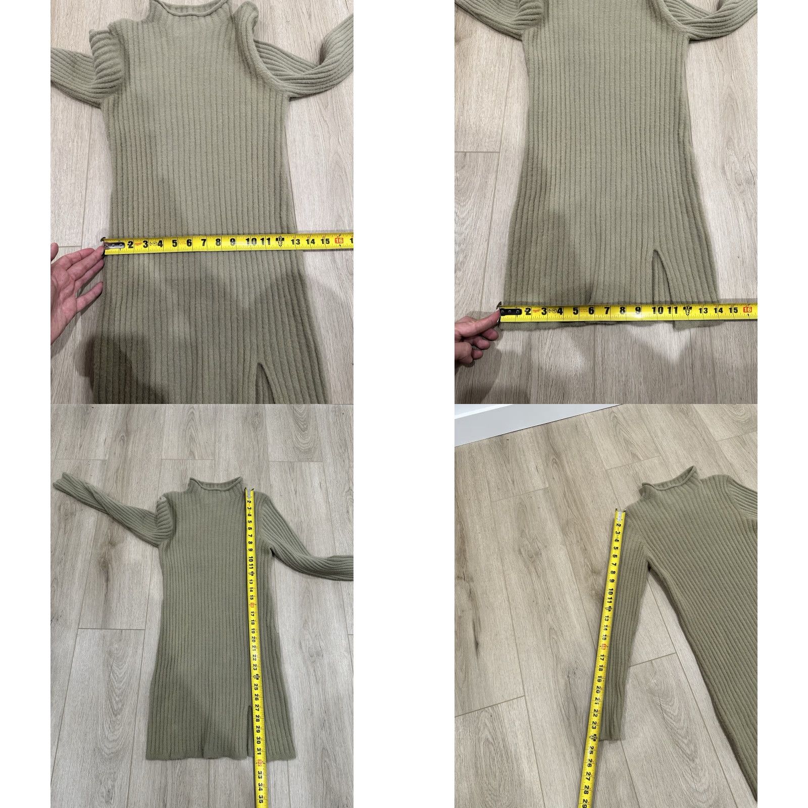 Vintage NWT Wilfred Free Women's Mini Sweater Dress Hush Knit Station Beige Mock Neck Long Sleeve Pullover 99% Nylon 1% Elastane M/Medium Brand New with Tags Size M / US 6-8 / IT 42-44 - 9 Thumbnail