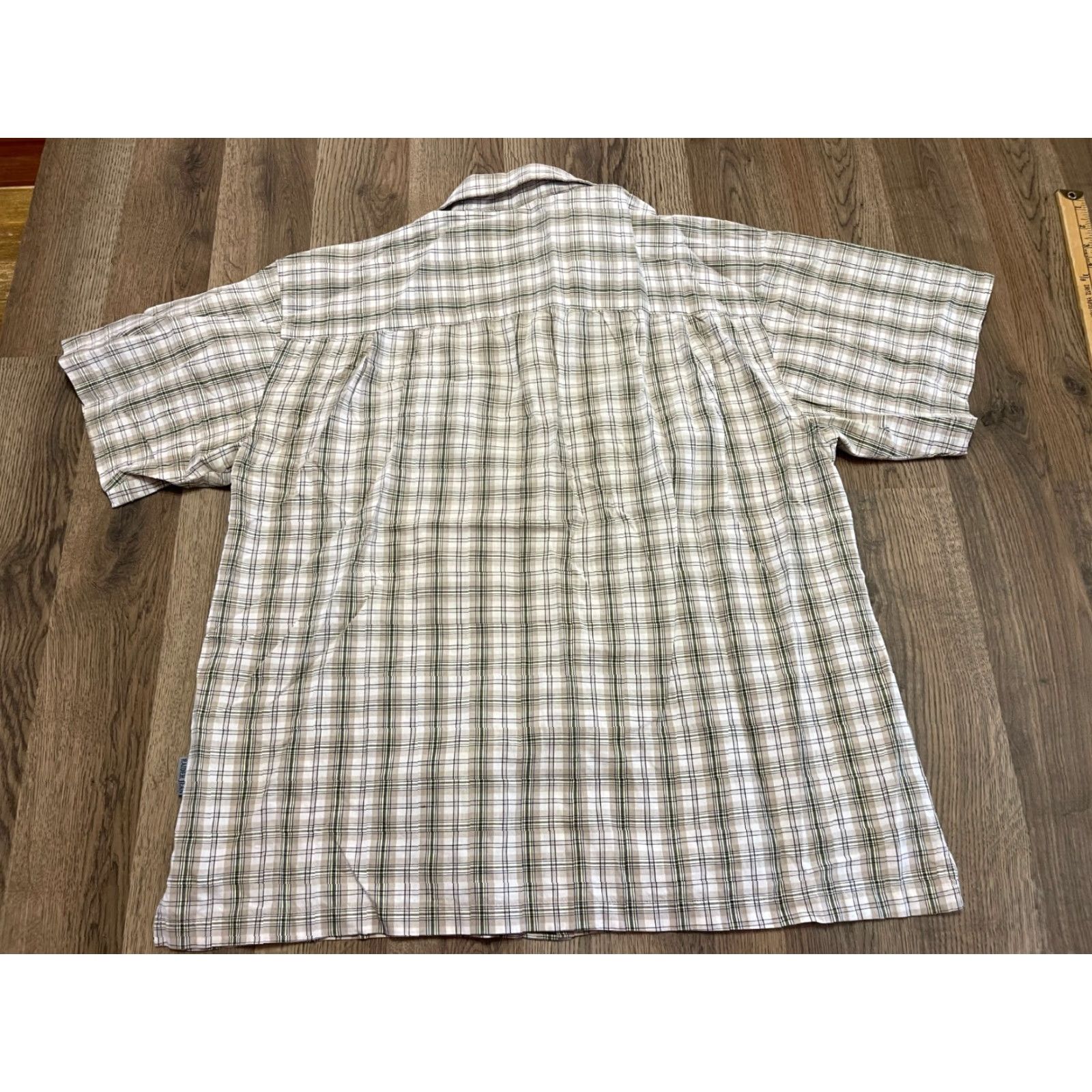 Vintage VINTAGE? Raider Shirt, Men's Size Medium? White Tan, Plaid, Button Up, Short Sleeve Size US M / EU 48-50 / 2 - 2 Thumbnail