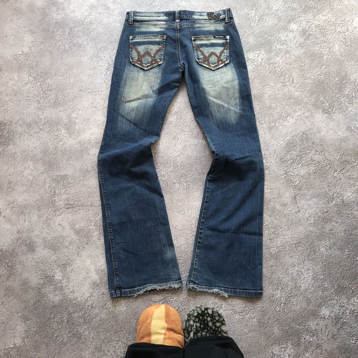 Vintage Vintage 90s Japan Distressed Flared Low Rise Grunge Jeans 28 Size 28" / US 6 / IT 42 - 4 Thumbnail