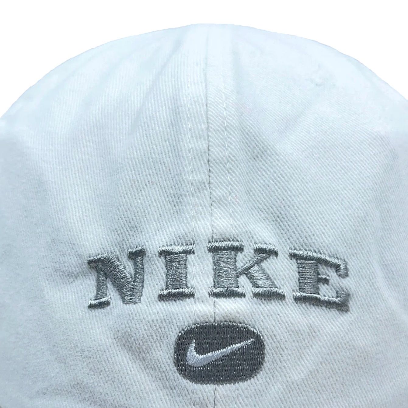 Nike VINTAGE Nike Hat Cap Strap Back White Center Swoosh Dad Baseball Y2K 2000s Size ONE SIZE - 4 Thumbnail