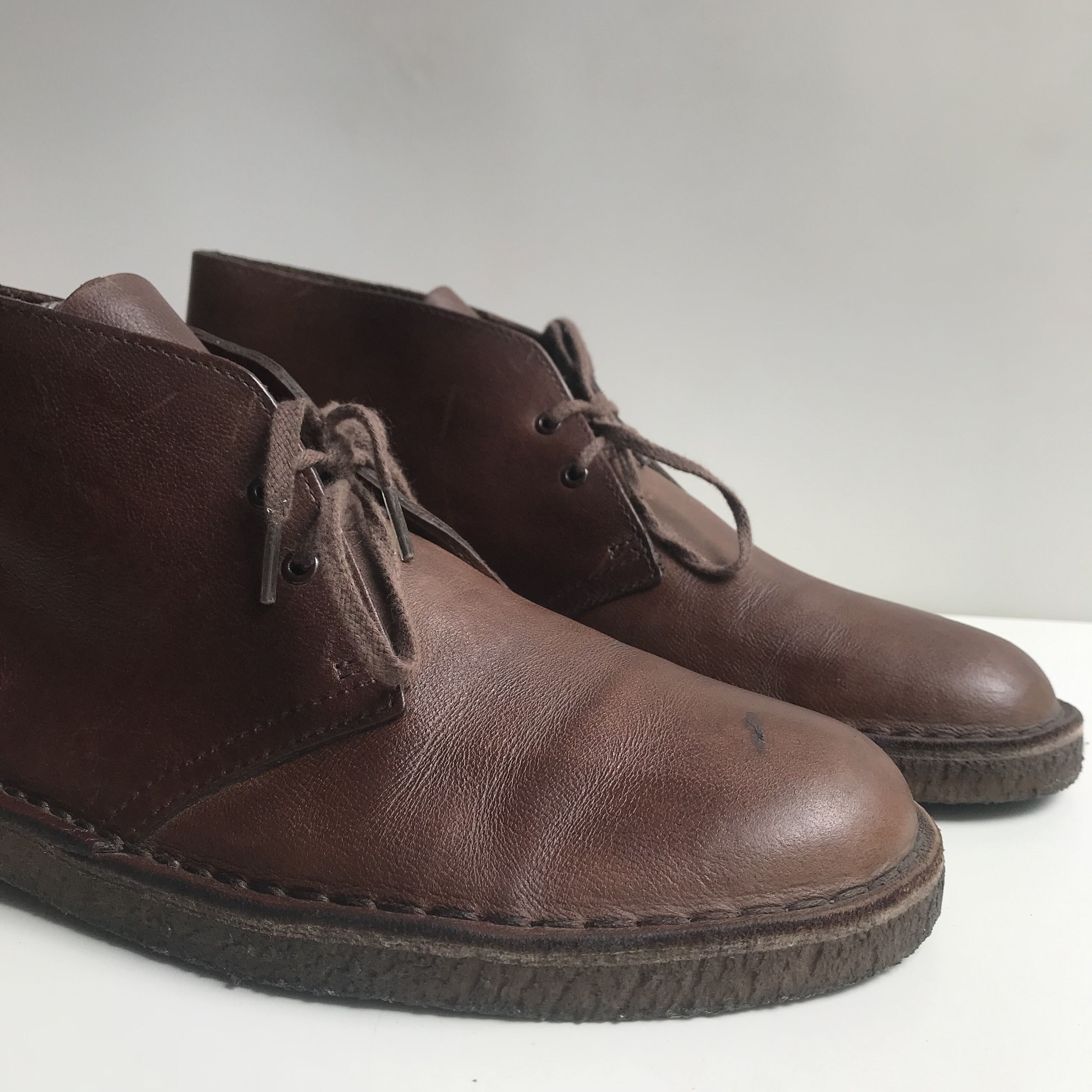 Clarks Vintage Clarks Dessert Boots Leather Brown Crazy Horse Size US 8.5 / EU 41-42 - 5 Thumbnail