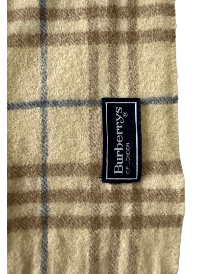Burberry Burberrys Authentic Unisex Scarf Beige 100% Cashmere Size ONE SIZE - 3 Thumbnail