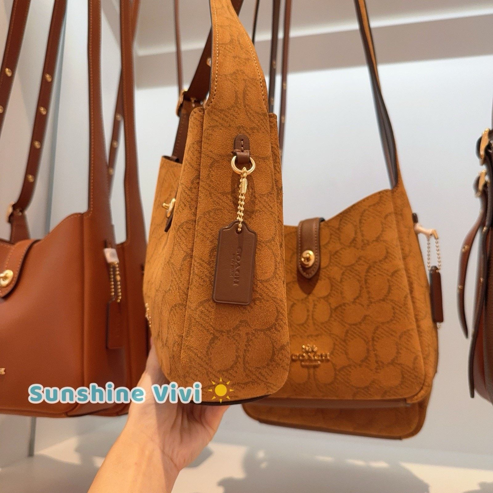 Coach NWT Coach Hadley Mini Crossbody Bag CCE16, suede/Im/Caramel Size ONE SIZE - 6 Thumbnail