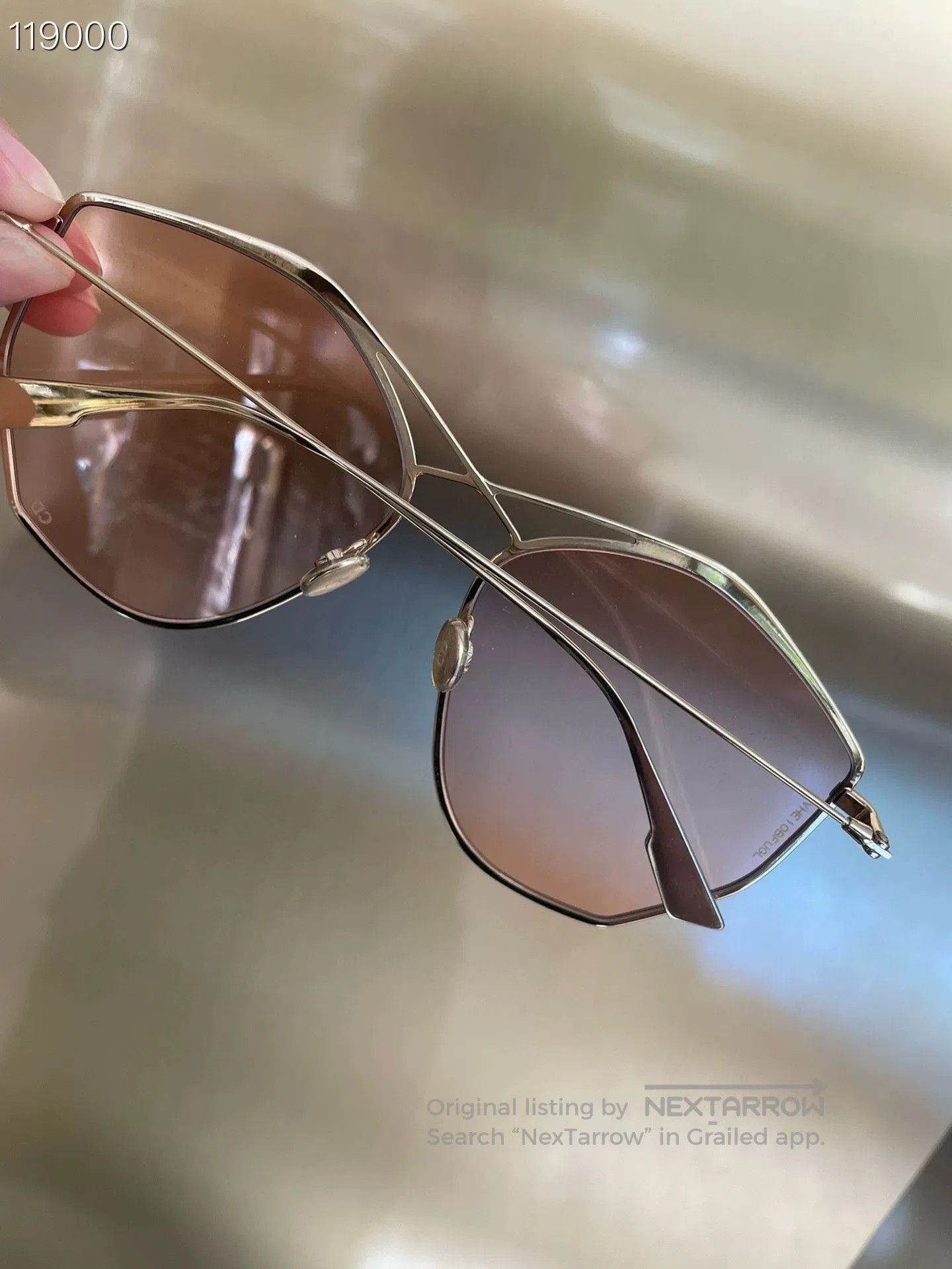 Dior Dior Polygonal Brown Sunglasses. Size ONE SIZE - 2 Thumbnail