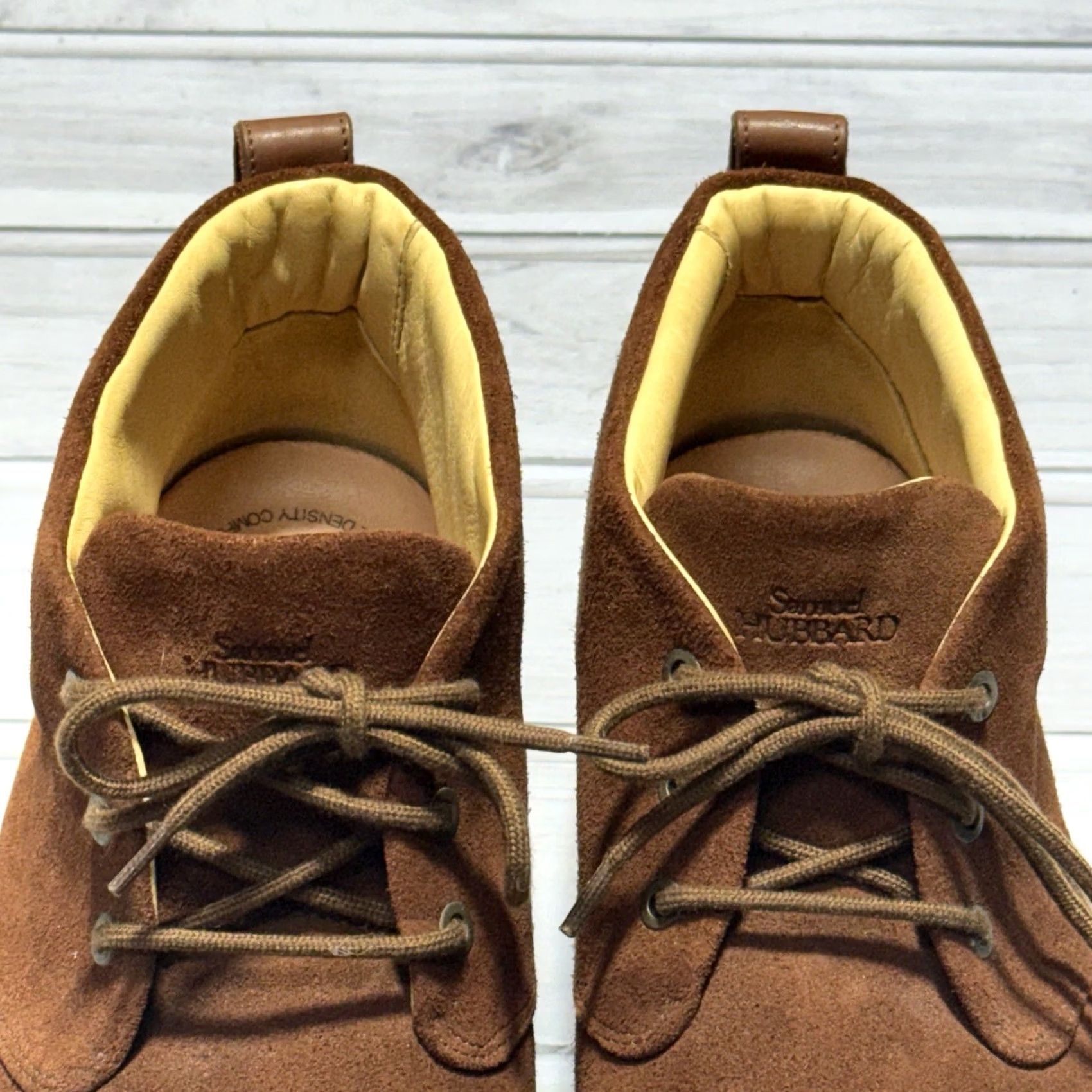 Vibram Samuel Hubbard Chukka Boots Mens 13 Brown Suede Leather Lined Vibram Soles Shoes M Boot Size US 13 / EU 46 - 7 Thumbnail