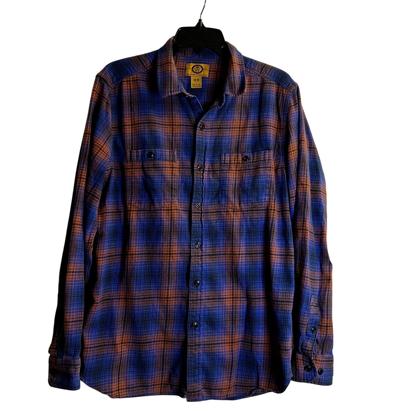 Stapleford Stapleford workwear flannel plaid cotton shirt blue orange M Size US M / EU 48-50 / 2 - 1 Thumbnail