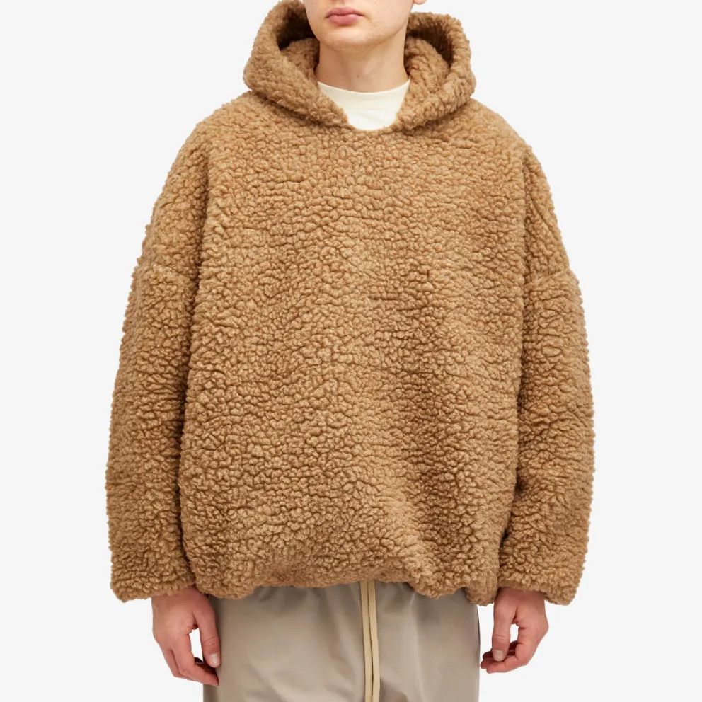 Fear of God o1s22i1n1024 Fleece Maxi Sweatshirt in Beige Size US L / EU 52-54 / 3 - 2 Thumbnail
