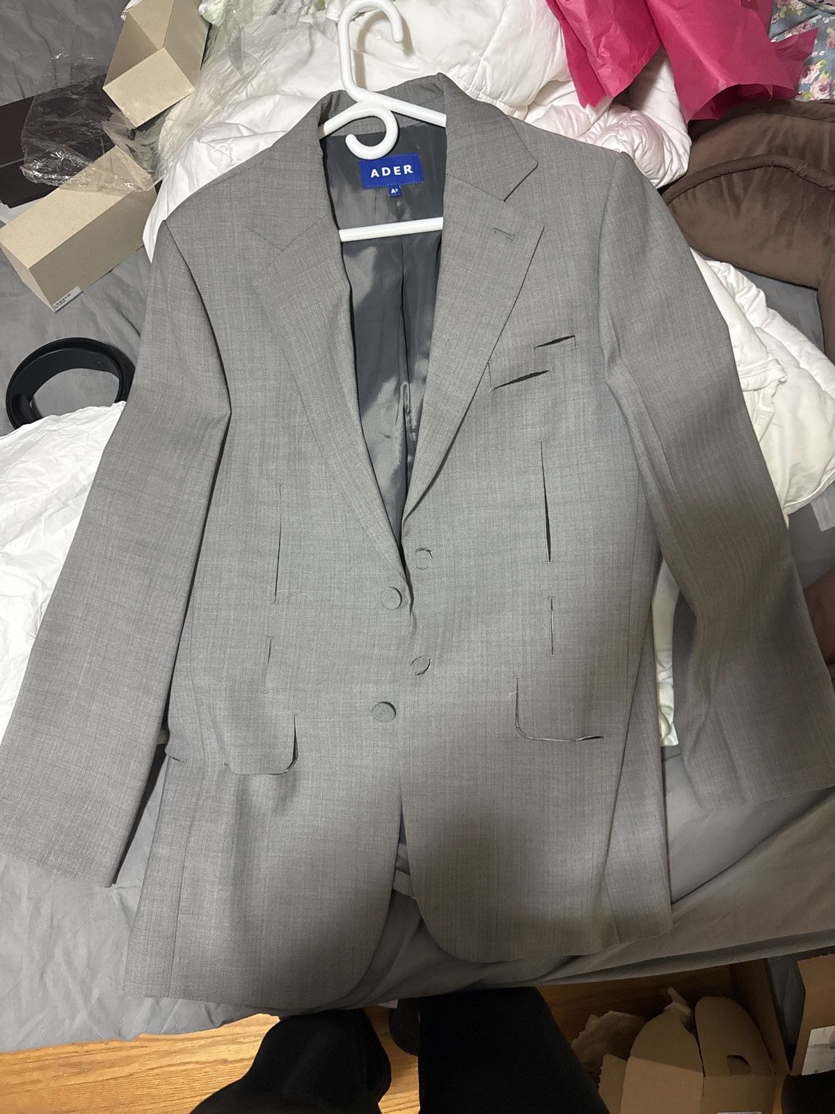 Ader Error Ader error cut-out grey blazer Size 48R - 1 Thumbnail