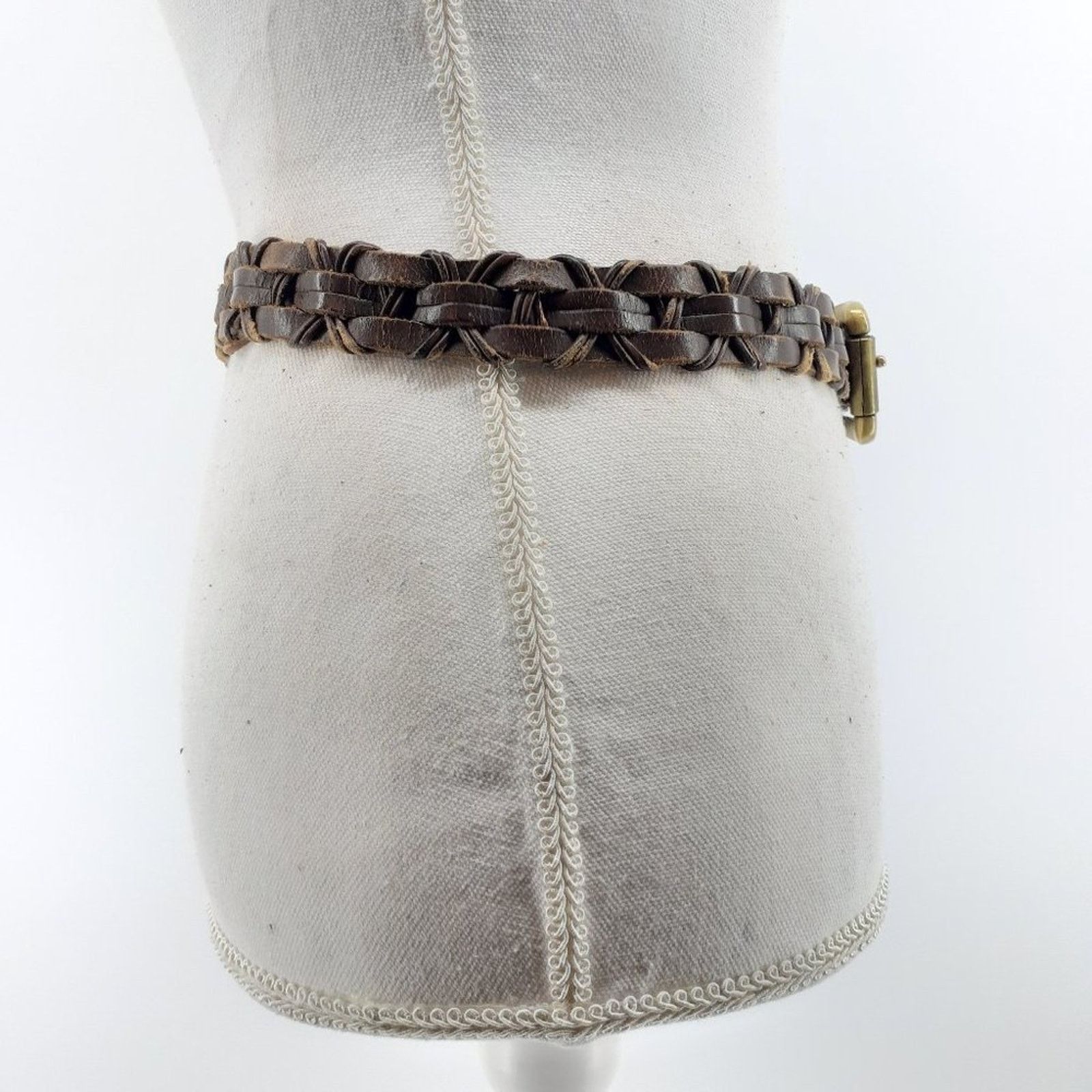 Other Women's Braided Genuine Leather Classic Casual Belt M/L Size ONE SIZE - 2 Thumbnail