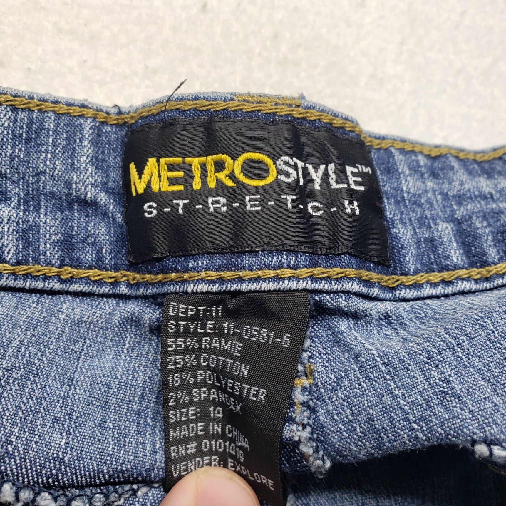 Denime metrostyle Jeans Stretch Blue Denim Pants Bling Ramie Cotton Adult Women's 14 Size 36" / US 14 / IT 50 - 3 Thumbnail